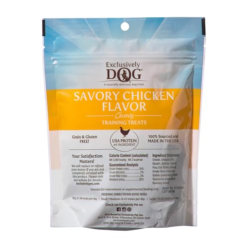 Exclusively Dog Chewy Training Treats Bacon Apple Flavor Grain Free Gluten Free 6 oz.