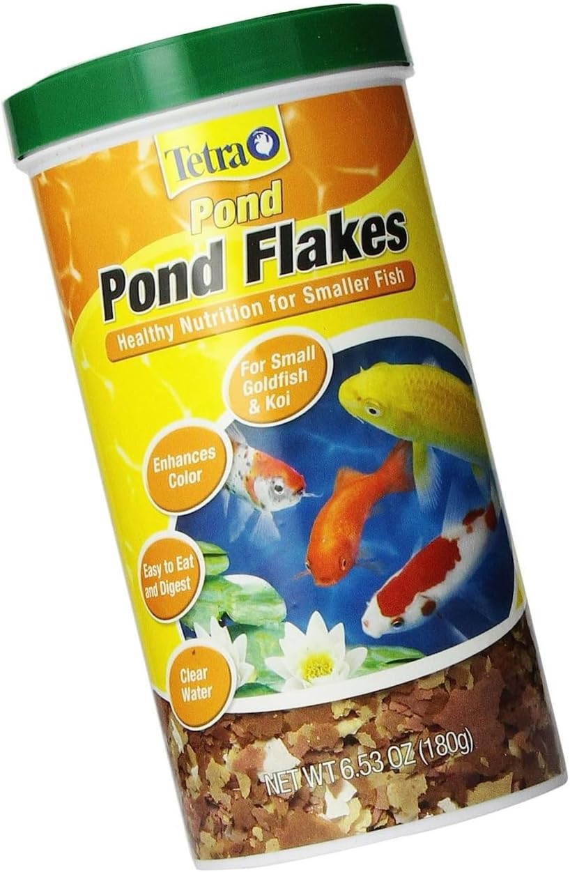 Tetra Pond Flakes Complete Nutrition for Smaller Pond Fish, Goldfish and Koi Fish, 6.35 oz
