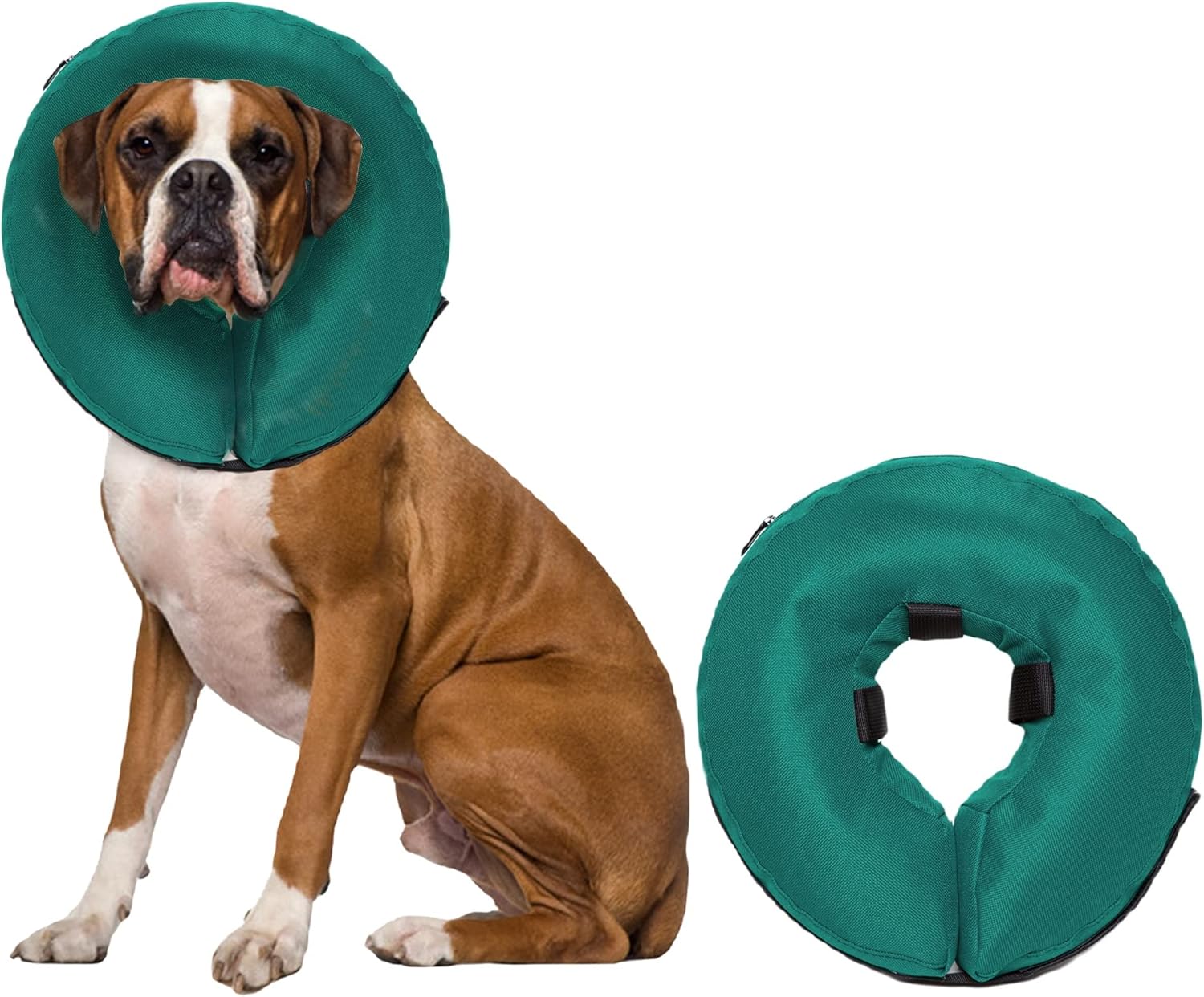 ZenPet Protective Inflatable Recovery Collar for Dogs and Cats (Teal) (Medium)
