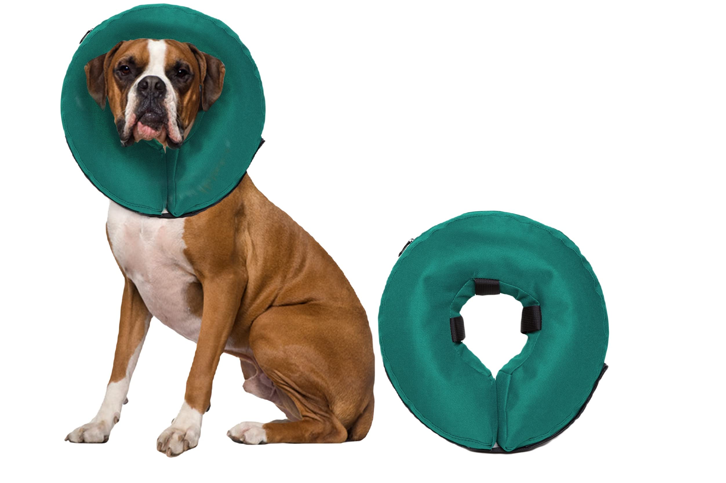 ZenPet Protective Inflatable Recovery Collar for Dogs and Cats (Teal) (Medium)