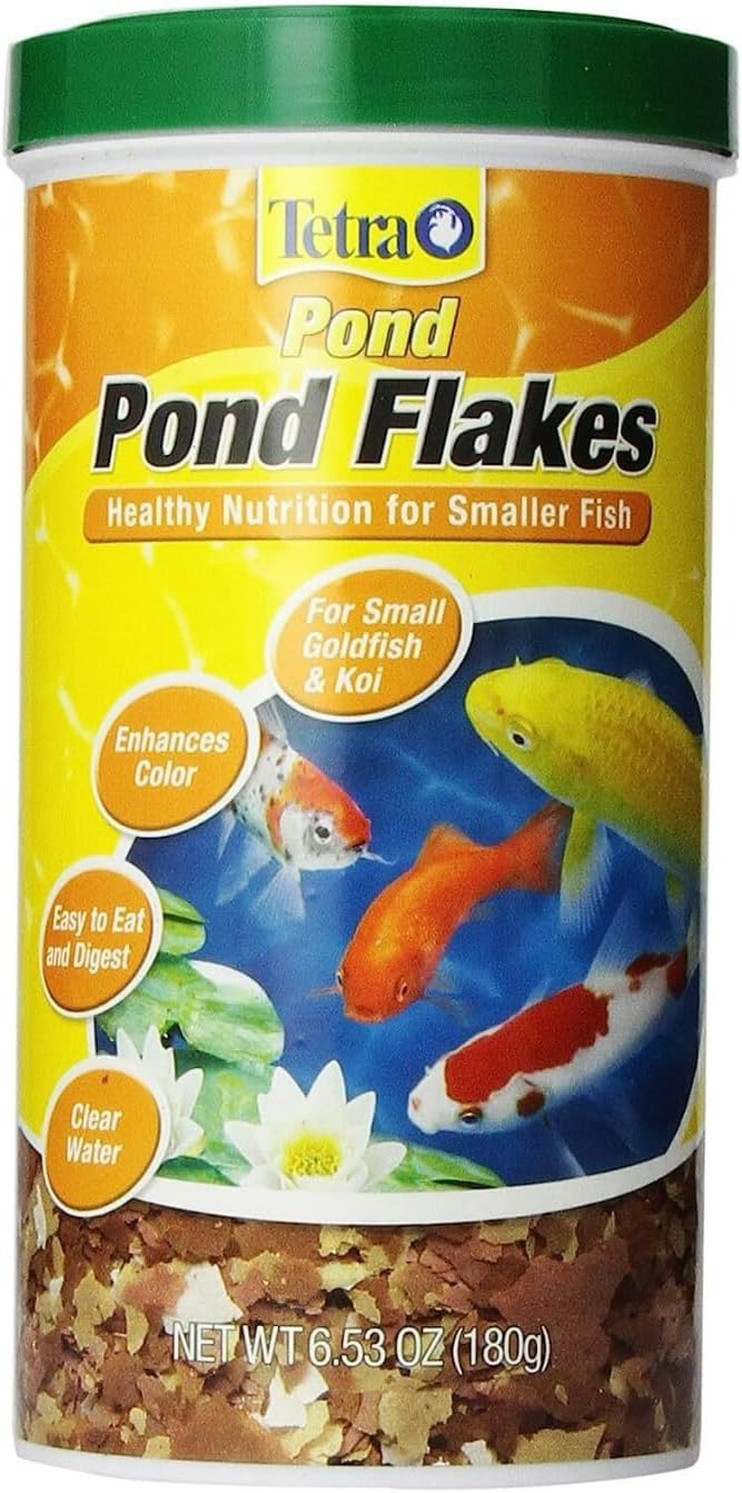 Tetra Pond Flakes Complete Nutrition for Smaller Pond Fish, Goldfish and Koi Fish, 6.35 oz