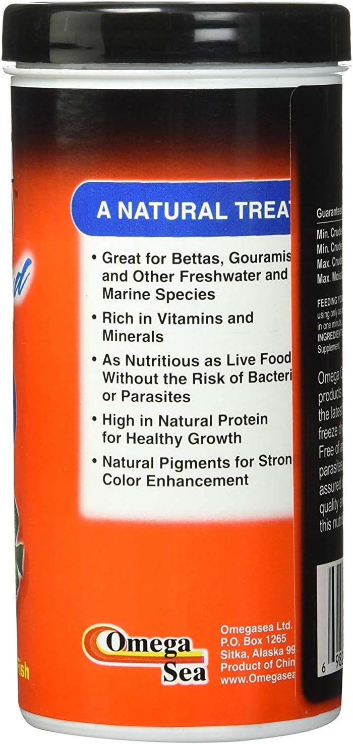Omega One Freeze Dried Blood Worms Fish Treat, 0.96oz Each