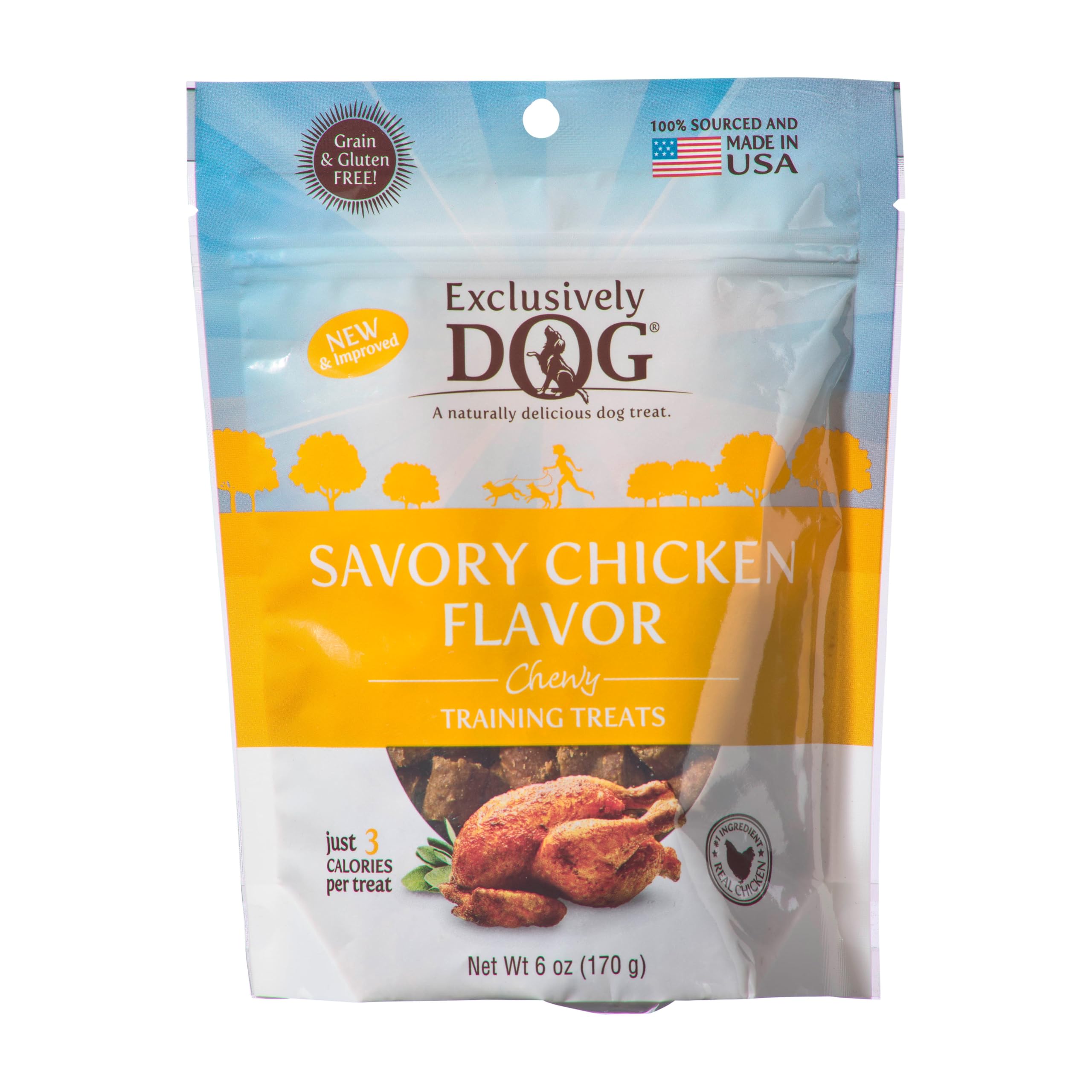 Exclusively Dog Chewy Training Treats Bacon Apple Flavor Grain Free Gluten Free 6 oz.