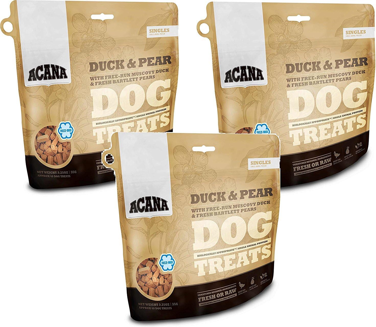 Acana Singles Dog Treats - Duck and Pears, 3.25oz