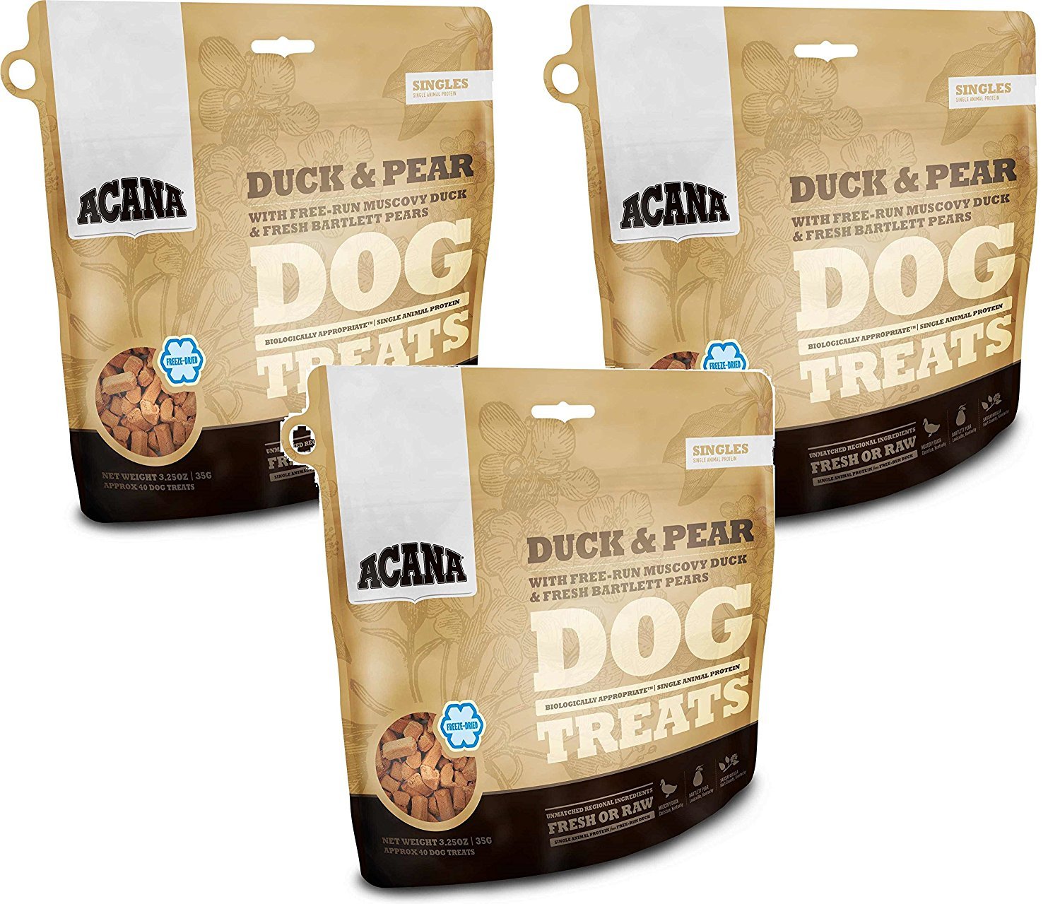 Acana Singles Dog Treats - Duck and Pears, 3.25oz