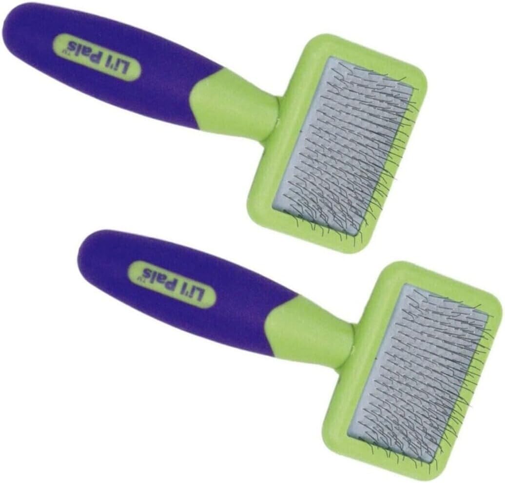 LilPals Soft Slicker Brush for Removing Mats, Tangles, and Loose Hair from Your Pets
