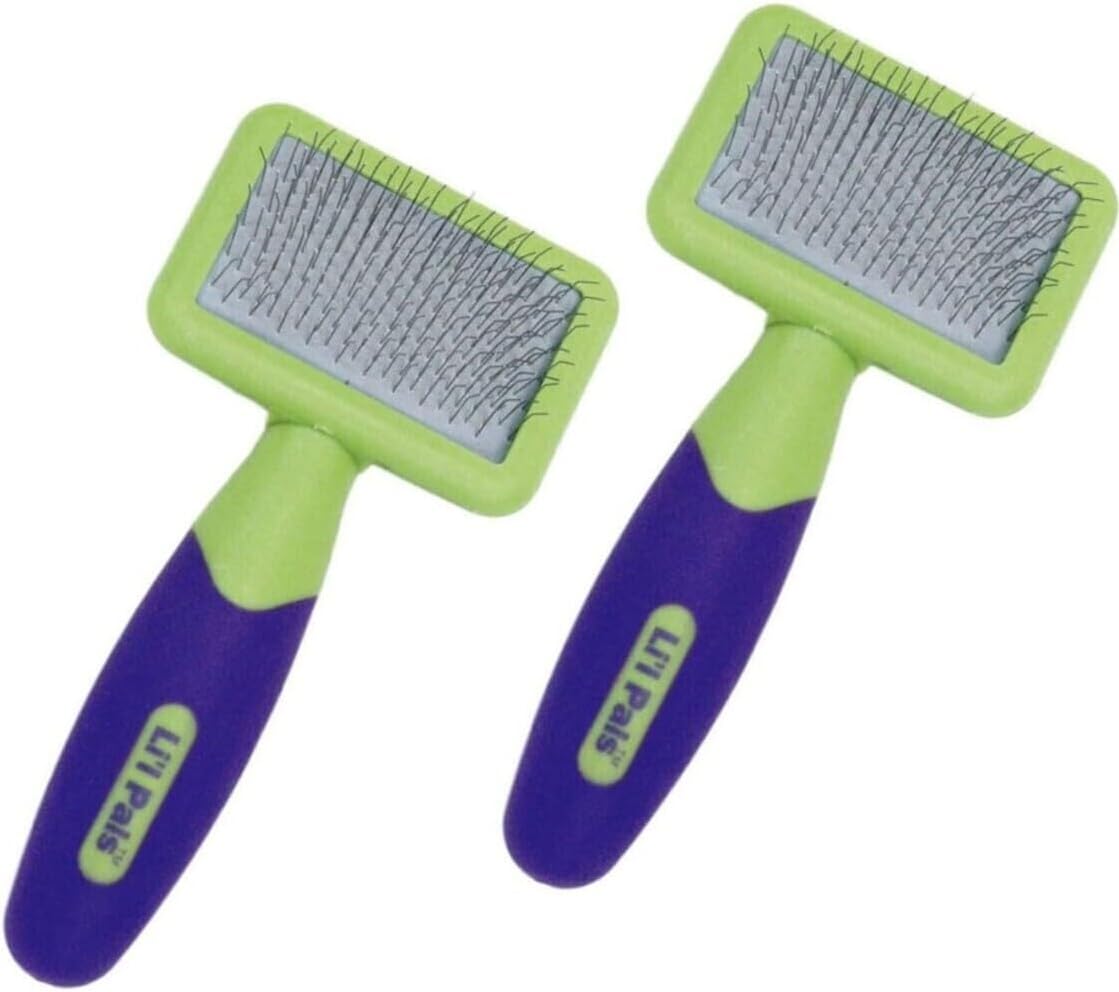 LilPals Soft Slicker Brush for Removing Mats, Tangles, and Loose Hair from Your Pets