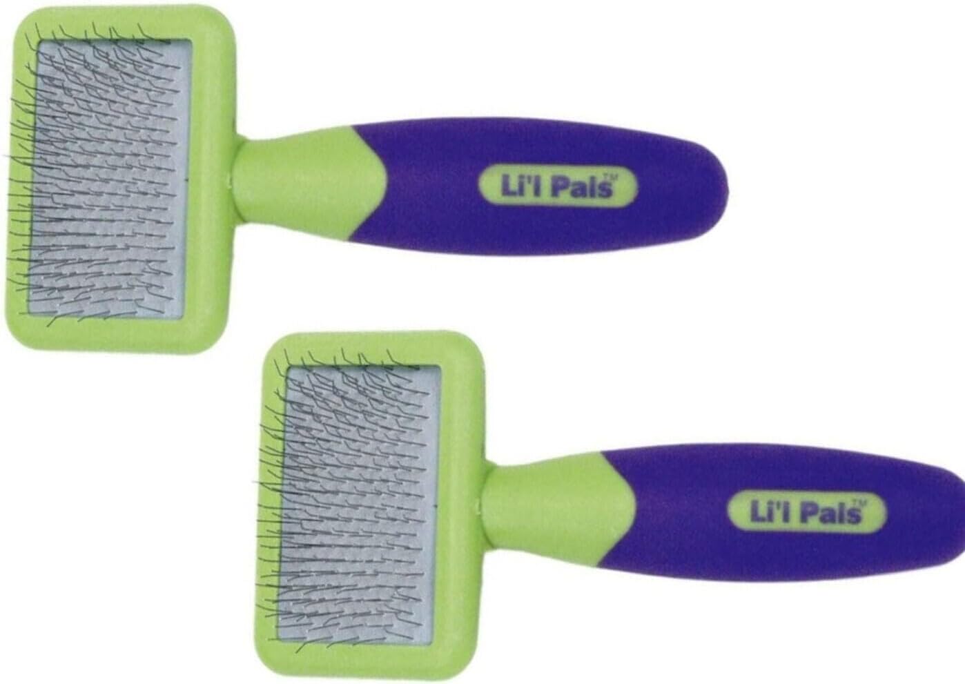 LilPals Soft Slicker Brush for Removing Mats, Tangles, and Loose Hair from Your Pets
