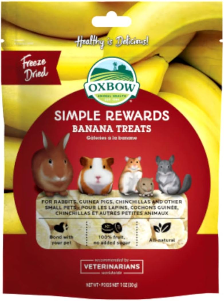 Oxbow SIMPLE REWARDS Treats - Rabbits Guinea Pigs Chinchillas BANANA 1 oz