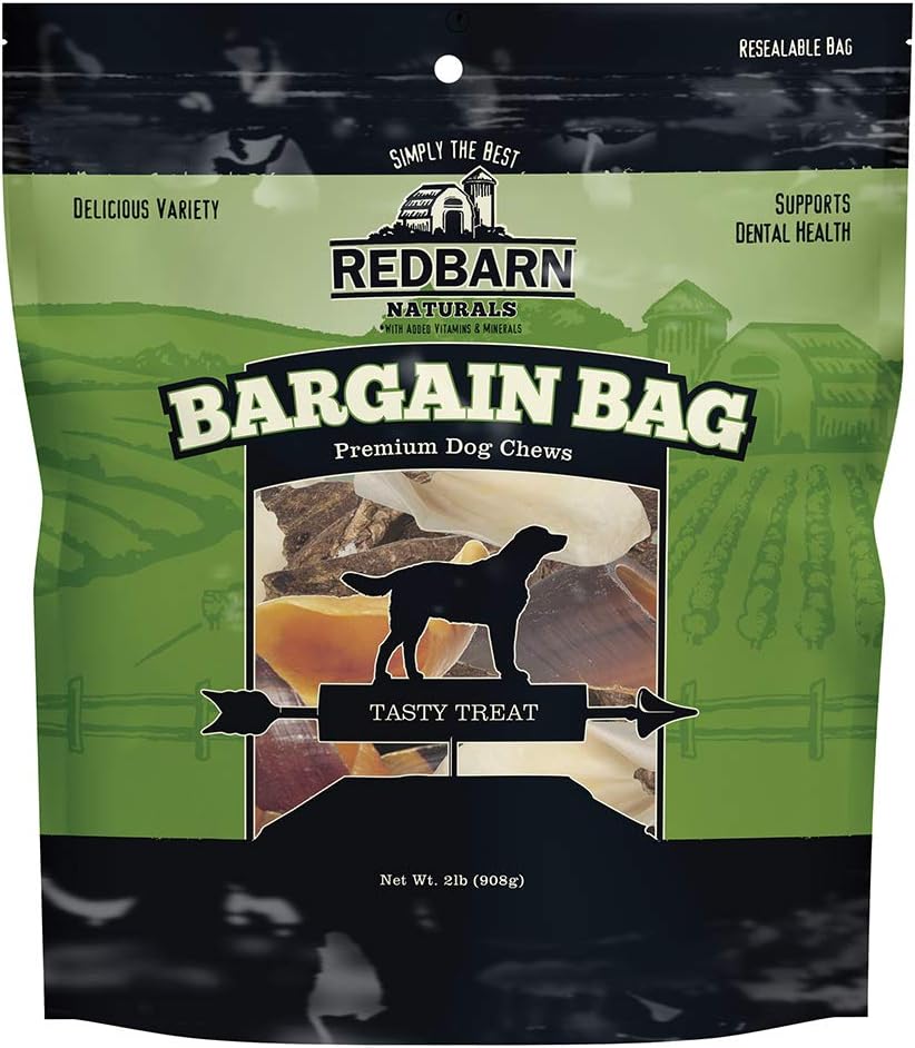 Redbarn All-Natural Bargain Bag Variety Pack of Premium Dog Chews 2 lb Bag