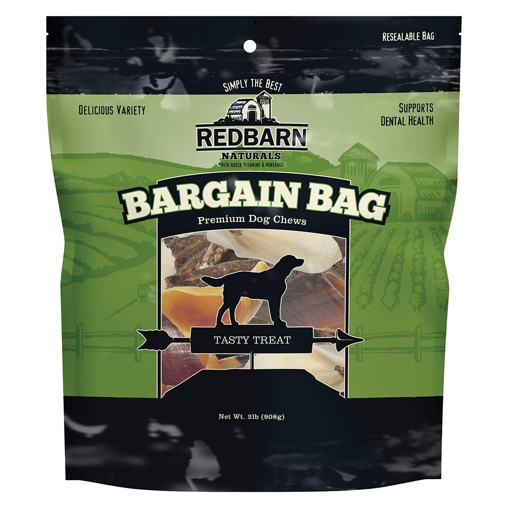 Redbarn All-Natural Bargain Bag Variety Pack of Premium Dog Chews 2 lb Bag