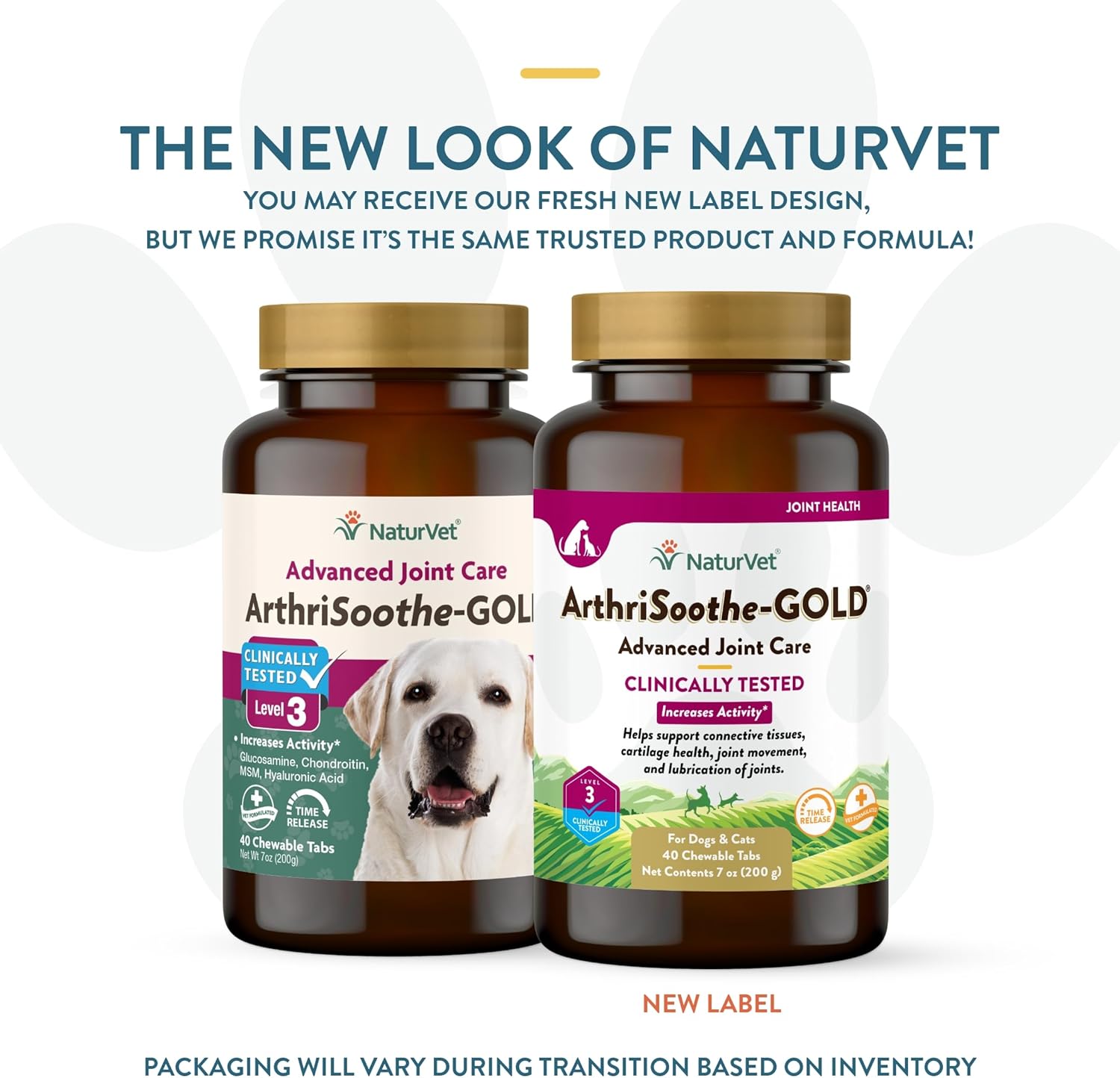 NaturVet ArthriSoothe-Gold Level 3, MSM and Glucosamine for Dogs and Cats, Advanced Joint Care Support Supplement with Chondroitin and Omega 3, Clinically Tested, Chewable Tablets, Made in The USA