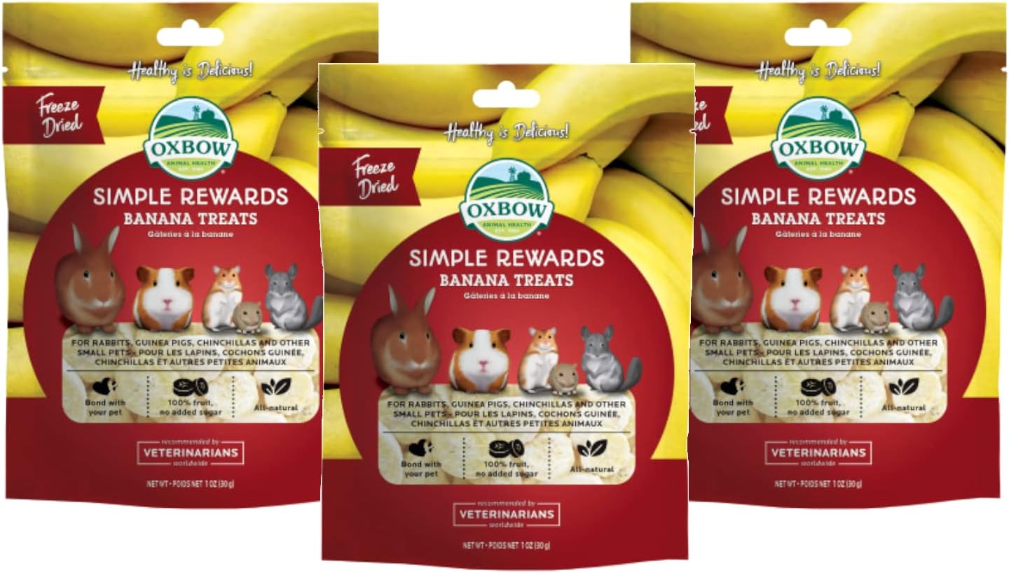Oxbow SIMPLE REWARDS Treats - Rabbits Guinea Pigs Chinchillas BANANA 1 oz