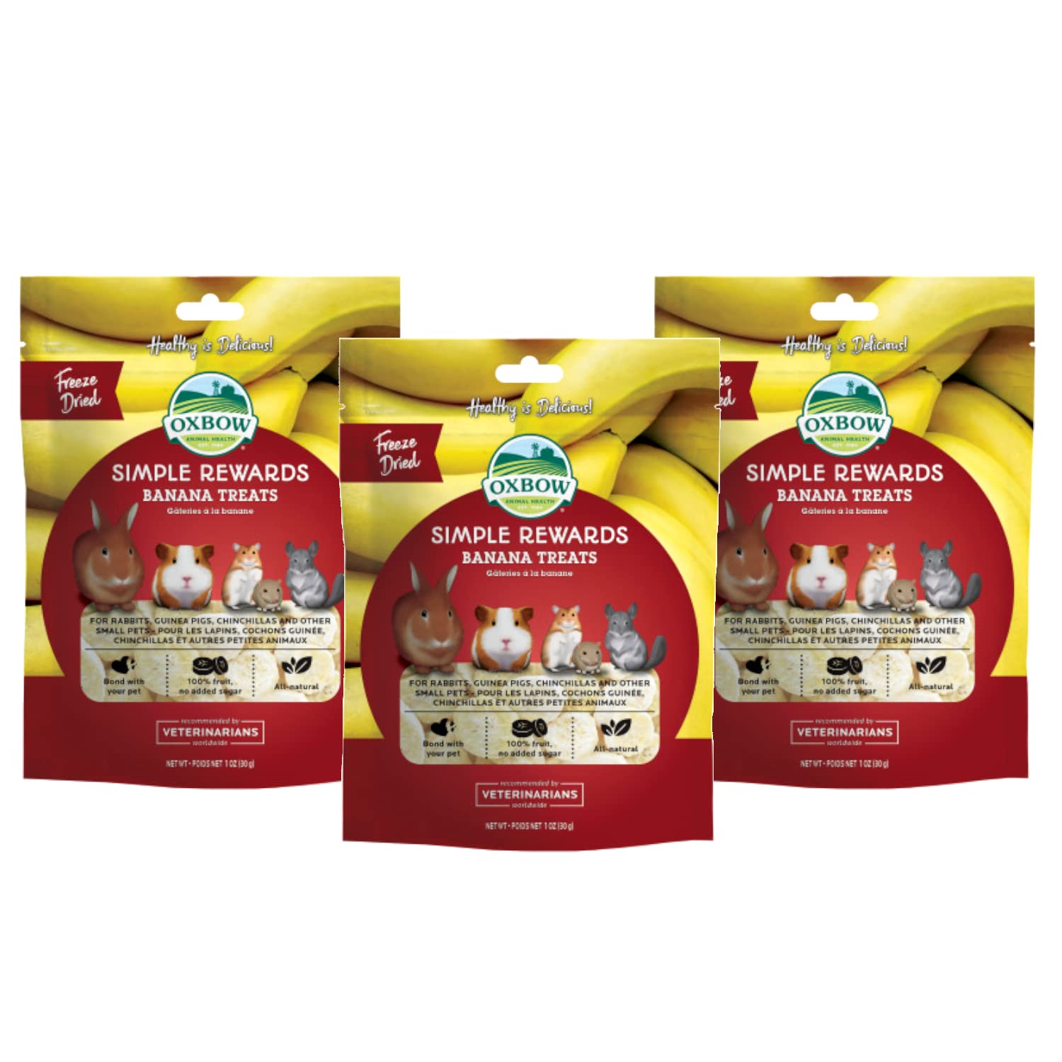 Oxbow SIMPLE REWARDS Treats - Rabbits Guinea Pigs Chinchillas BANANA 1 oz