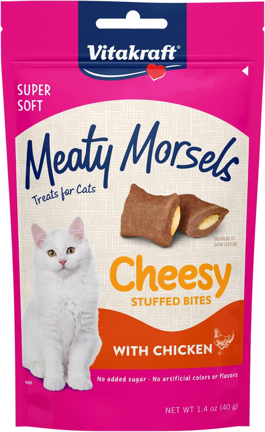 Vitakraft Meaty Morsels Soft Cat Treats Cheesy Bites with Chicken 1.4oz