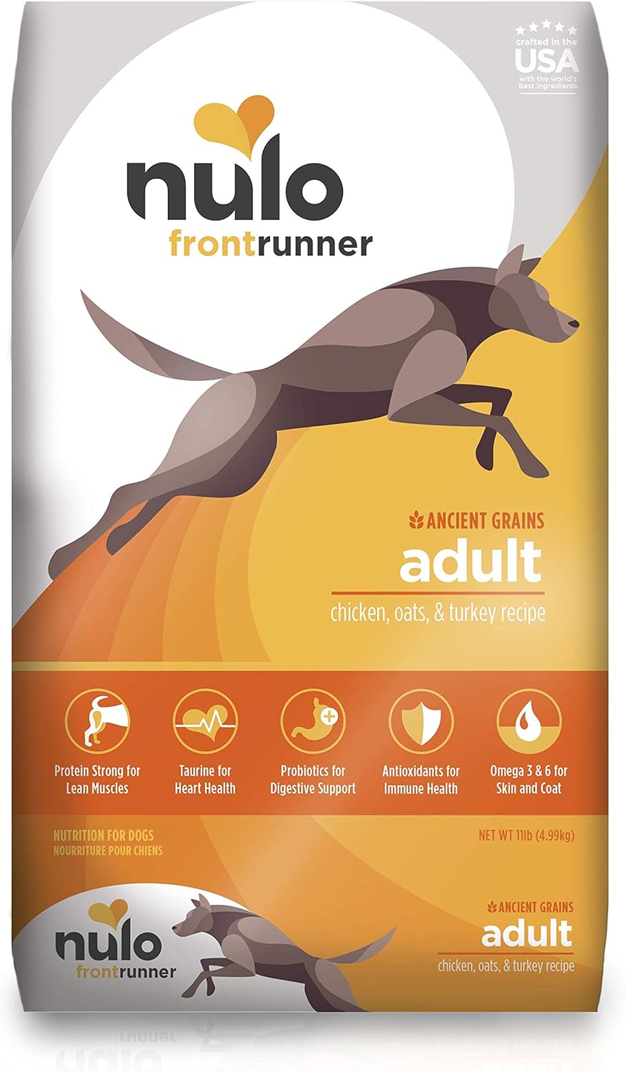 Nulo Frontrunner Dry Dog Food for Adult Dogs - Grain Inclusive Recipe with Chicken, Oats, and Turkey