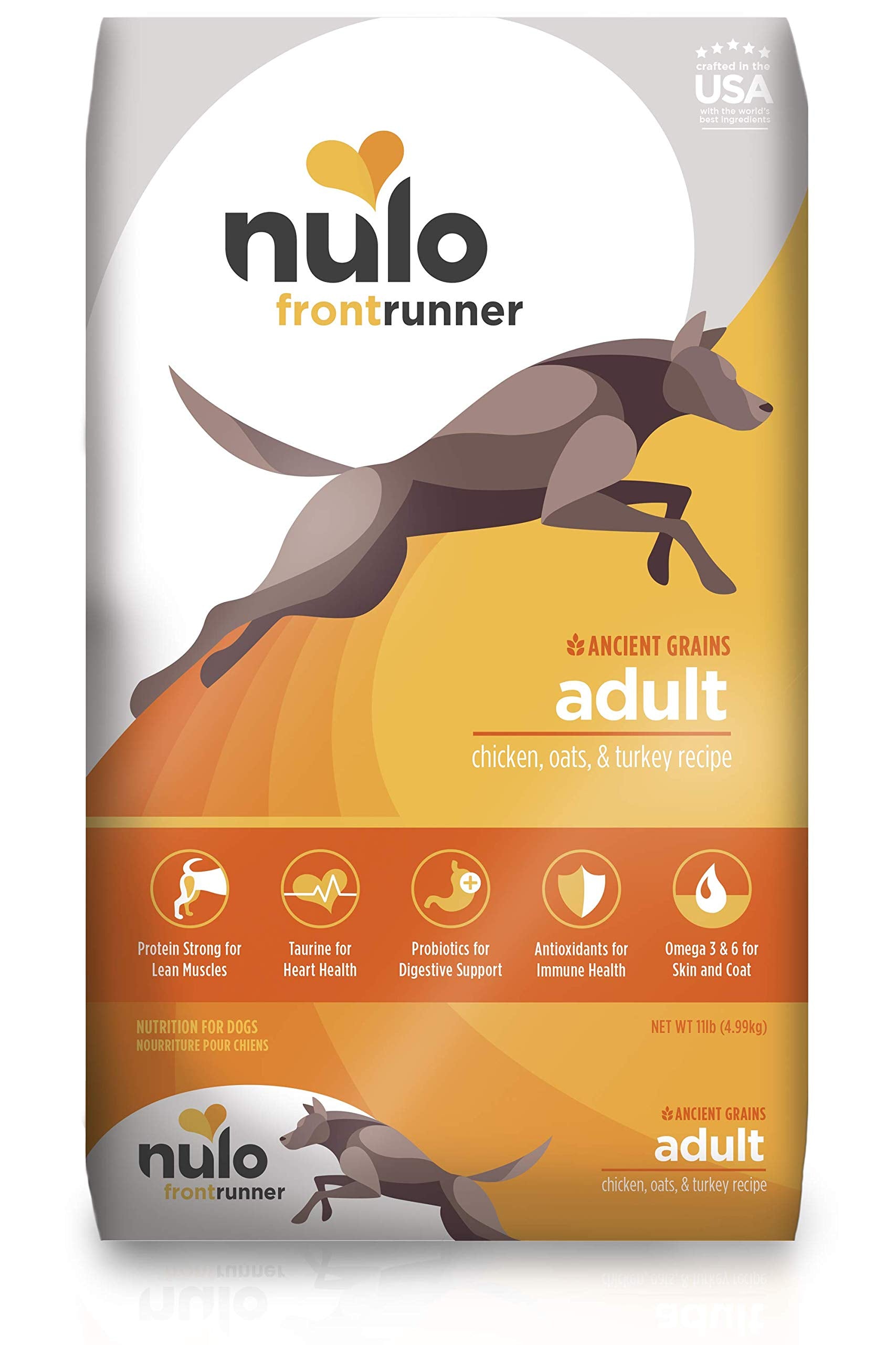 Nulo Frontrunner Dry Dog Food for Adult Dogs - Grain Inclusive Recipe with Chicken, Oats, and Turkey