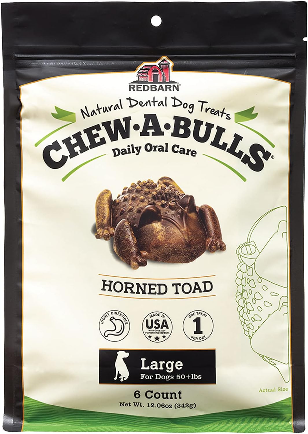 Redbarn Chew-A-Bulls Large Toad 6-Count