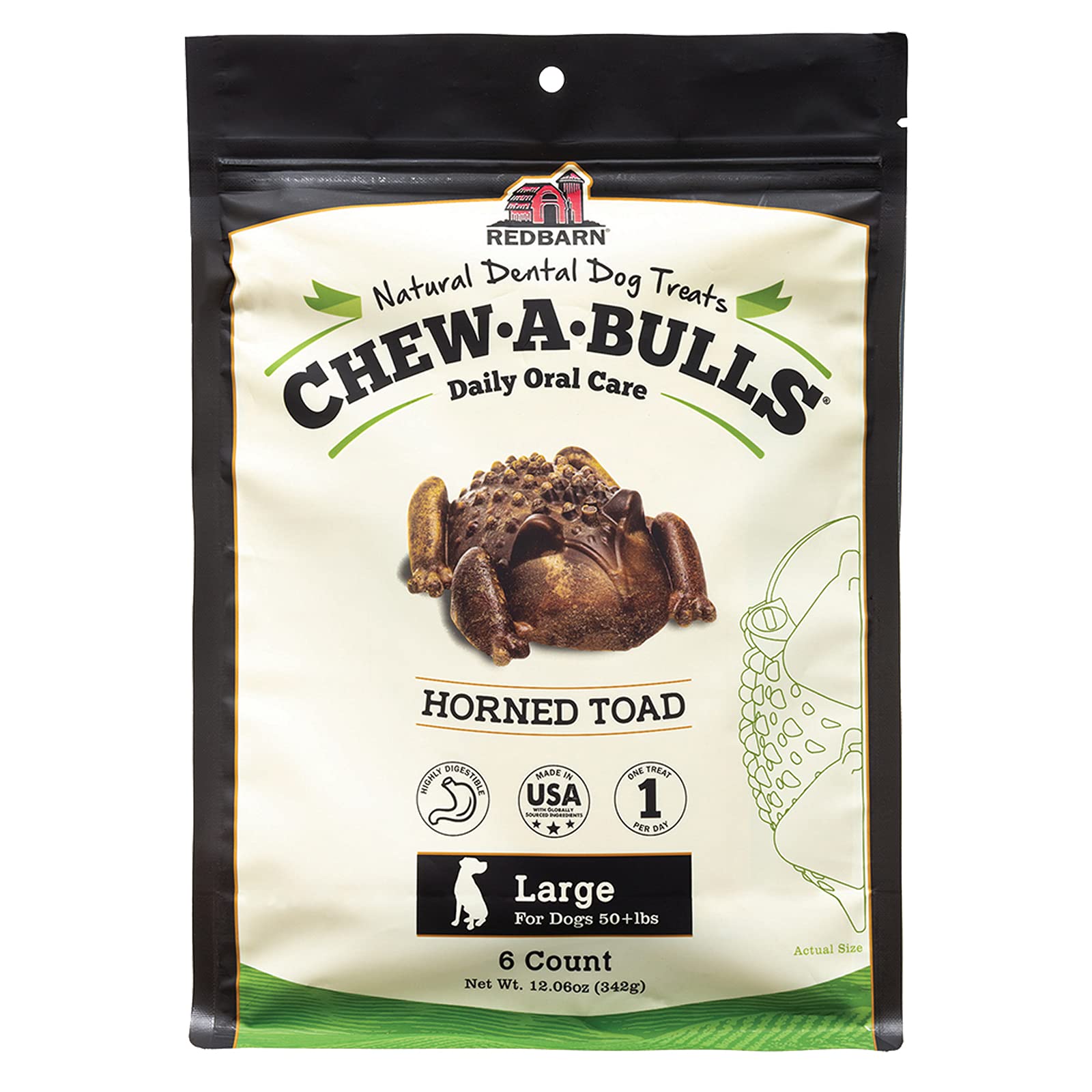 Redbarn Chew-A-Bulls Large Toad 6-Count