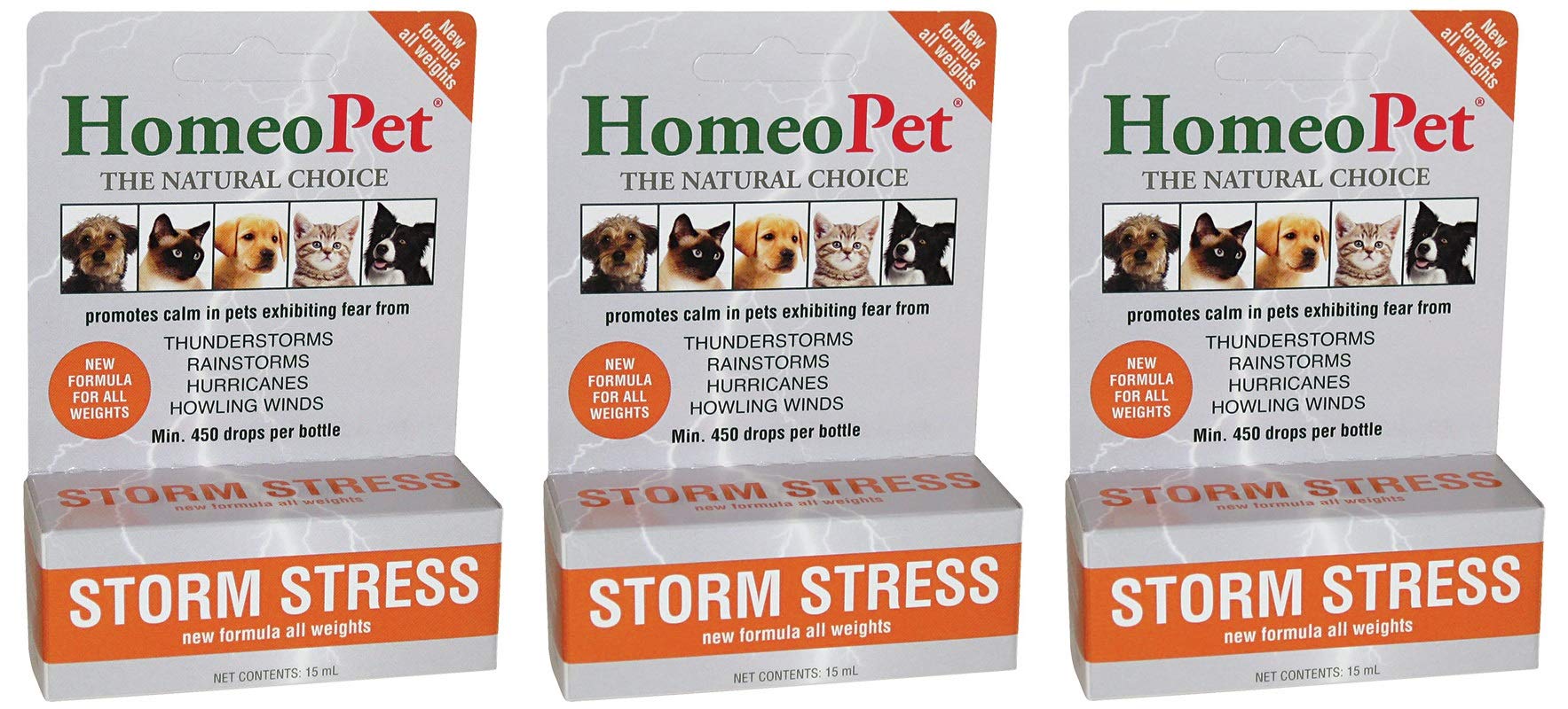 HomeoPet Storm Stress 450-Drop Bottles for All Weights