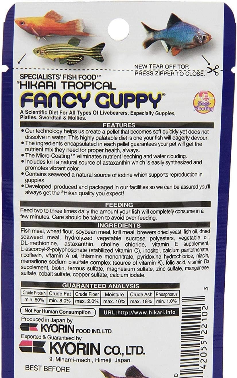 Hikari Usa Tropical Fancy Guppy For Pet Health, 0.77-Ounce Each