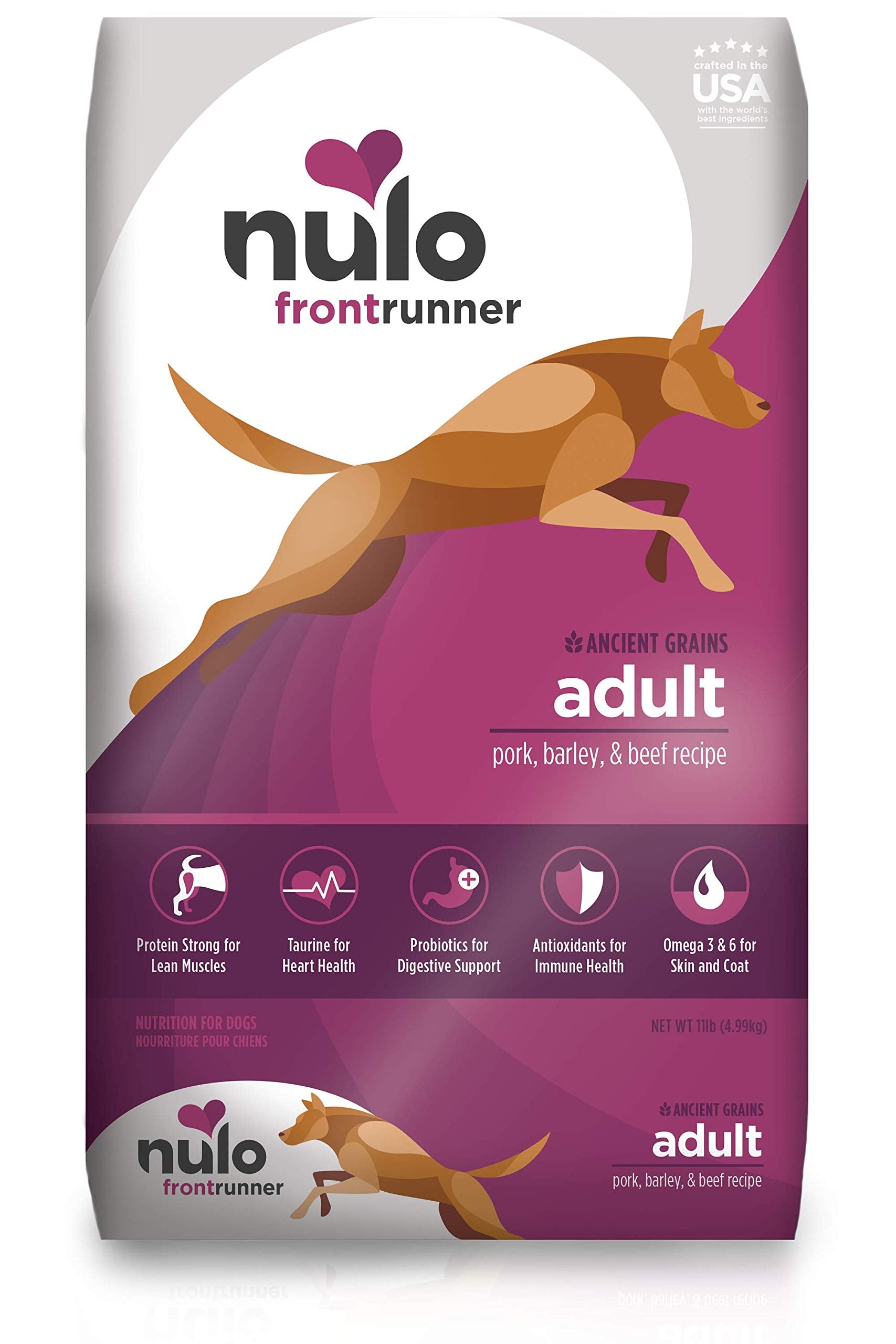 Nulo Frontrunner Dry Dog Food for Adult Dogs - Grain Inclusive Recipe with Pork, Barley, & Beef