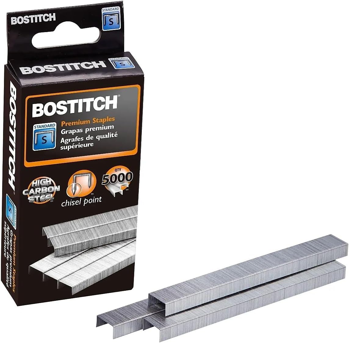 Bostitch Premium Standard Staples, 0.25-inch Leg Length, 5000 Staples/Box (SBS191/4CP)