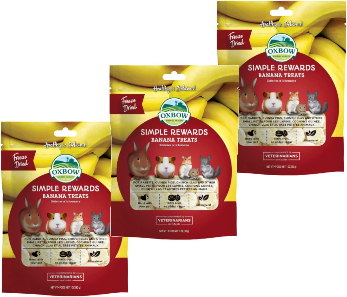 Oxbow SIMPLE REWARDS Treats - Rabbits Guinea Pigs Chinchillas BANANA 1 oz