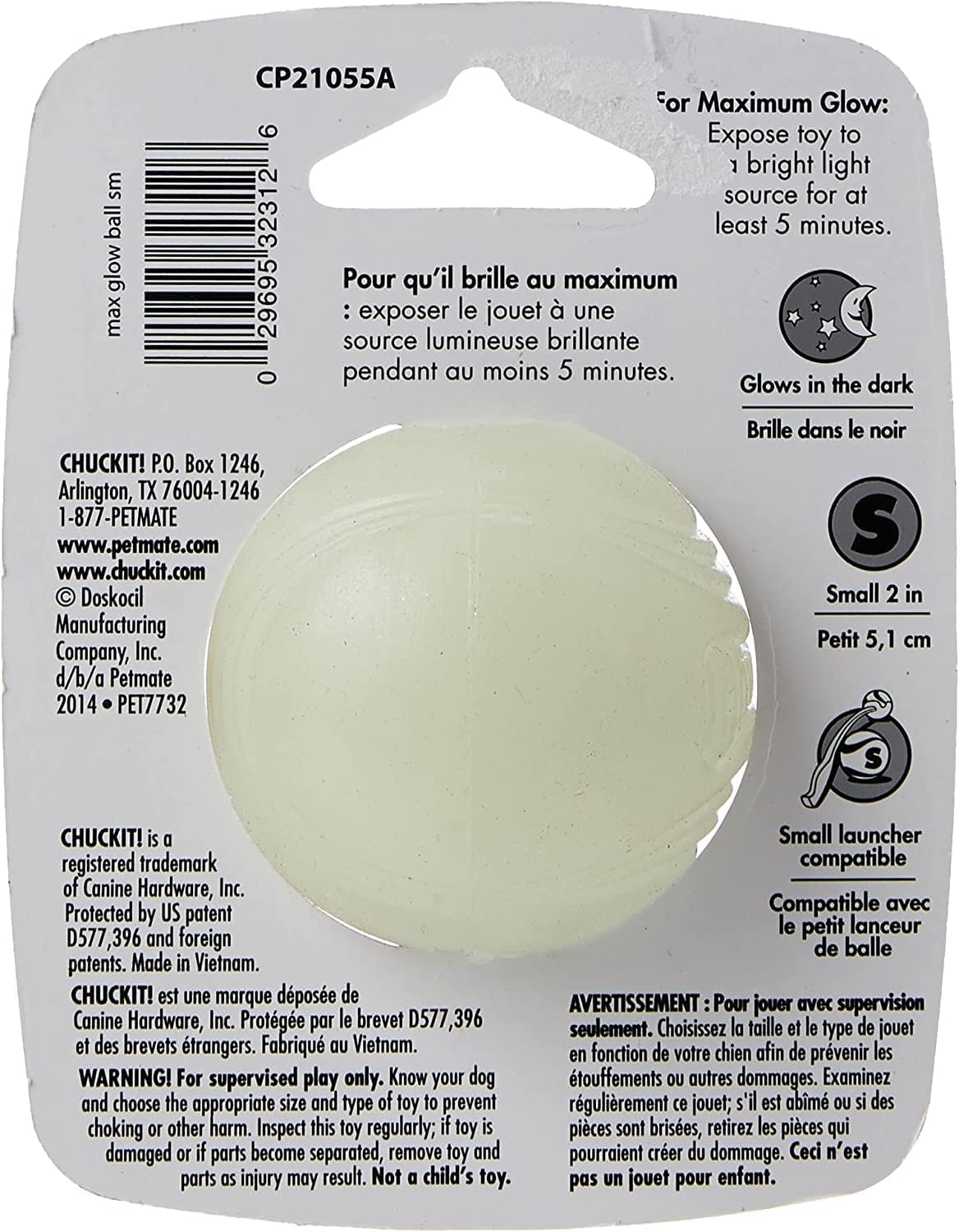 Chuckit! Small Glow White Max Glow Ball Dog Toy7