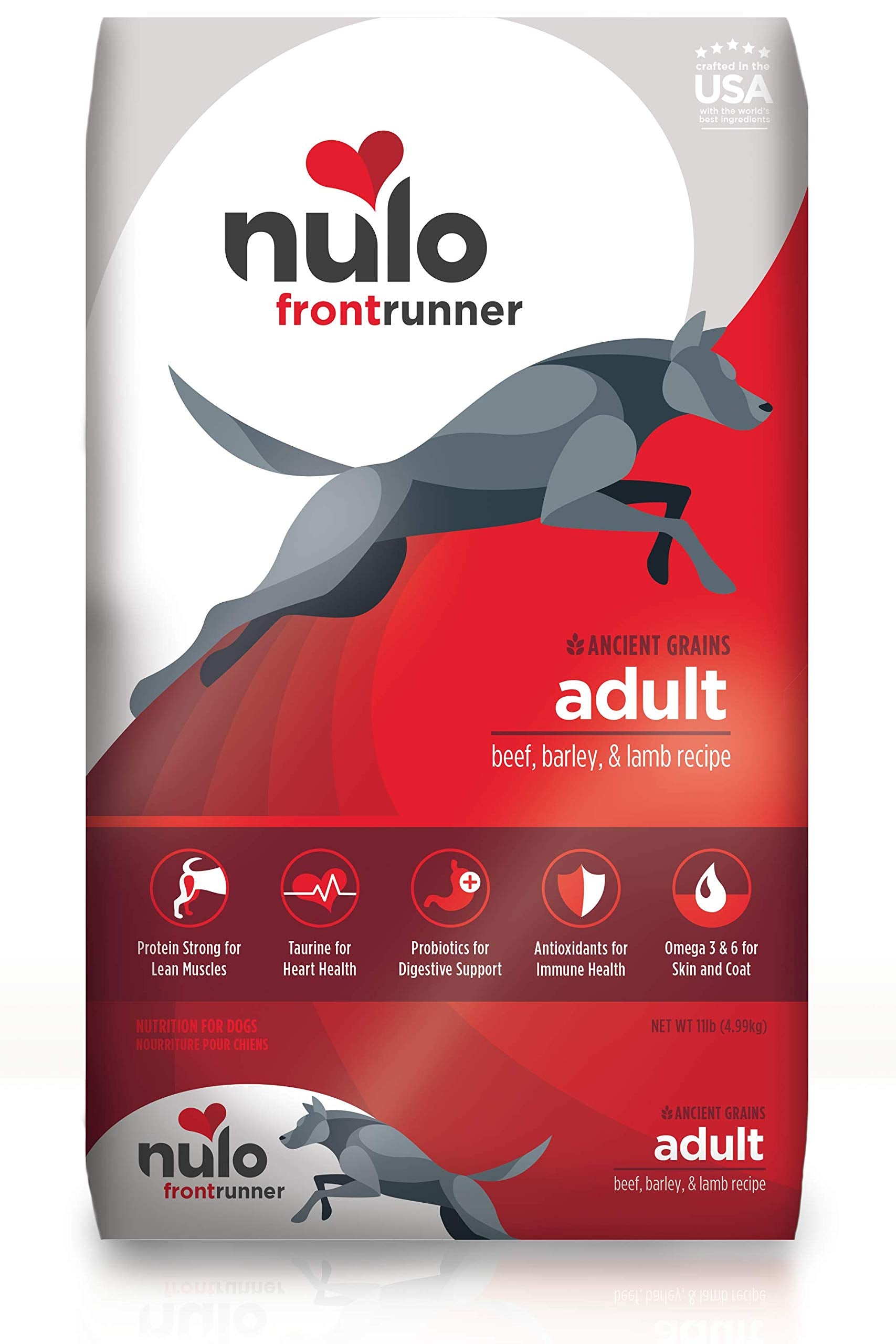 Nulo Frontrunner Dry Dog Food for Adult Dogs - Grain Inclusive Recipe with Beef, Barley, & Lamb