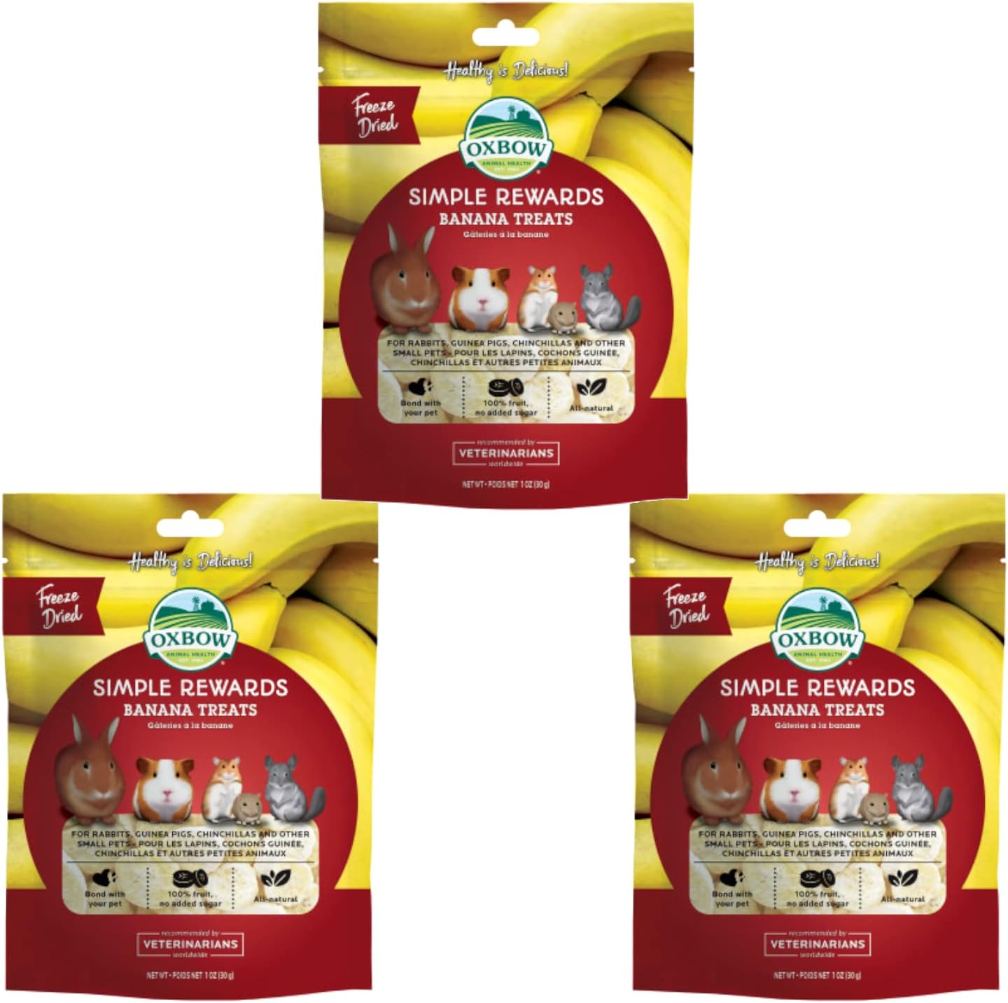 Oxbow SIMPLE REWARDS Treats - Rabbits Guinea Pigs Chinchillas BANANA 1 oz