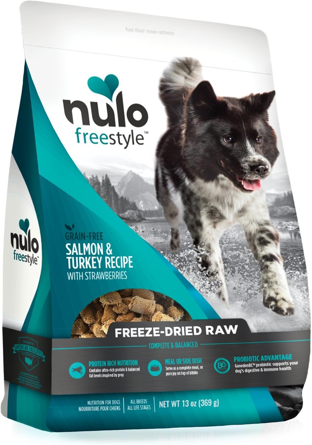 Nulo Freestyle Freeze-Dried Raw, Ultra-Rich Grain-Free Dry Dog Food for All Breeds and Life Stages with BC30 Probiotic for Digestive and Immune Health 13 Ounce (Pack of 1)