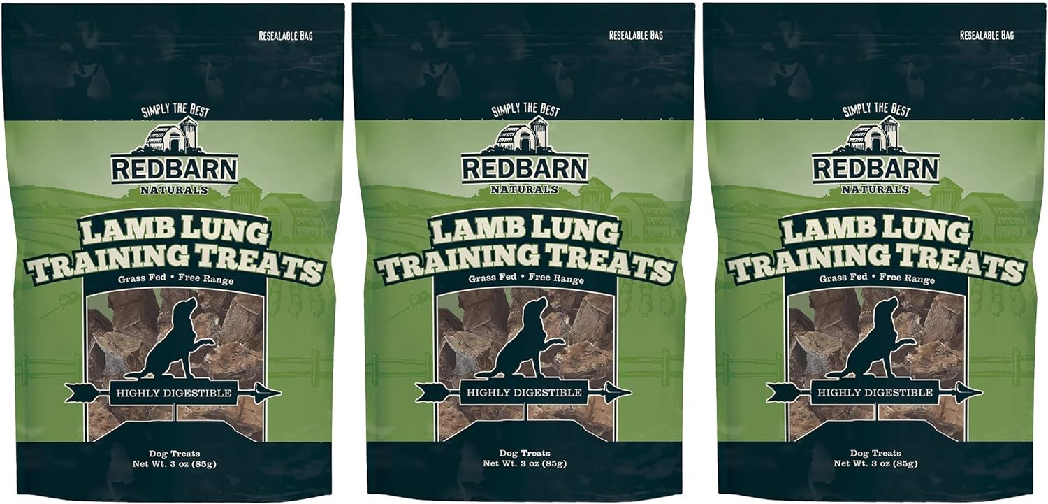 Redbarn Pet Lamb Lung Single Dog Training Treats 3 oz