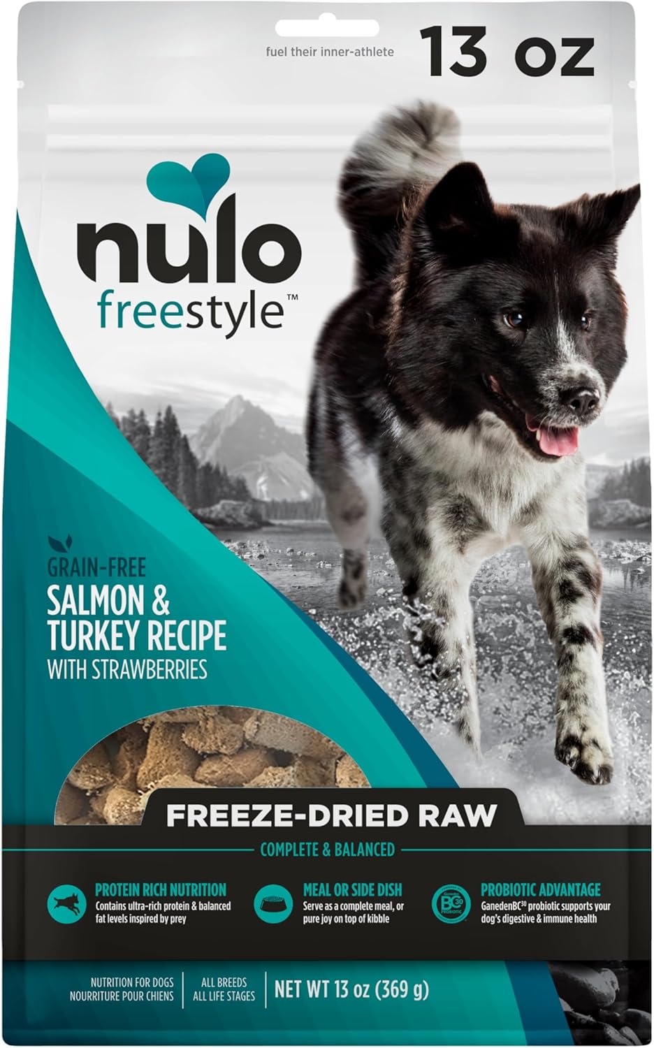 Nulo Freestyle Freeze-Dried Raw, Ultra-Rich Grain-Free Dry Dog Food for All Breeds and Life Stages with BC30 Probiotic for Digestive and Immune Health 13 Ounce (Pack of 1)