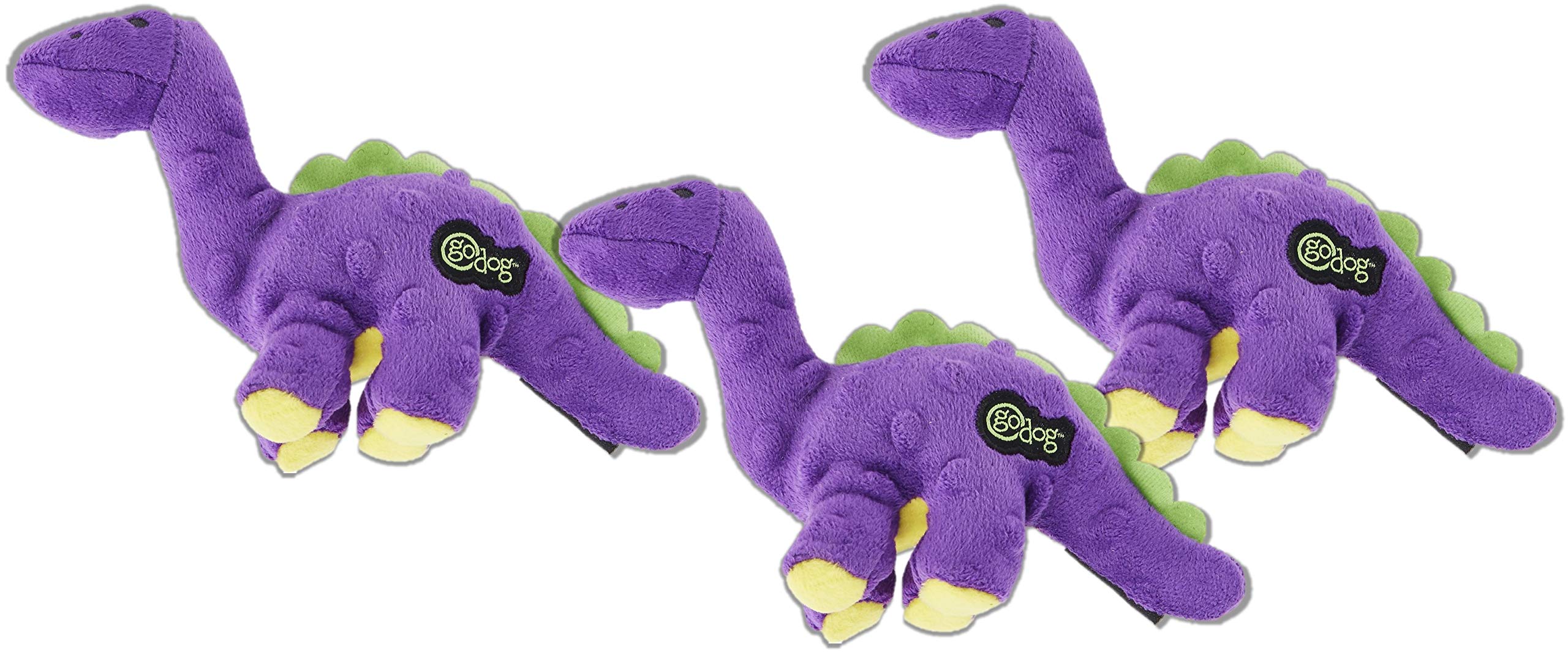 goDog Just for Me Bruto Plush Dog Toys, Small, Purple, with Chew Guard Technology and Puncture-Proof Squeakers