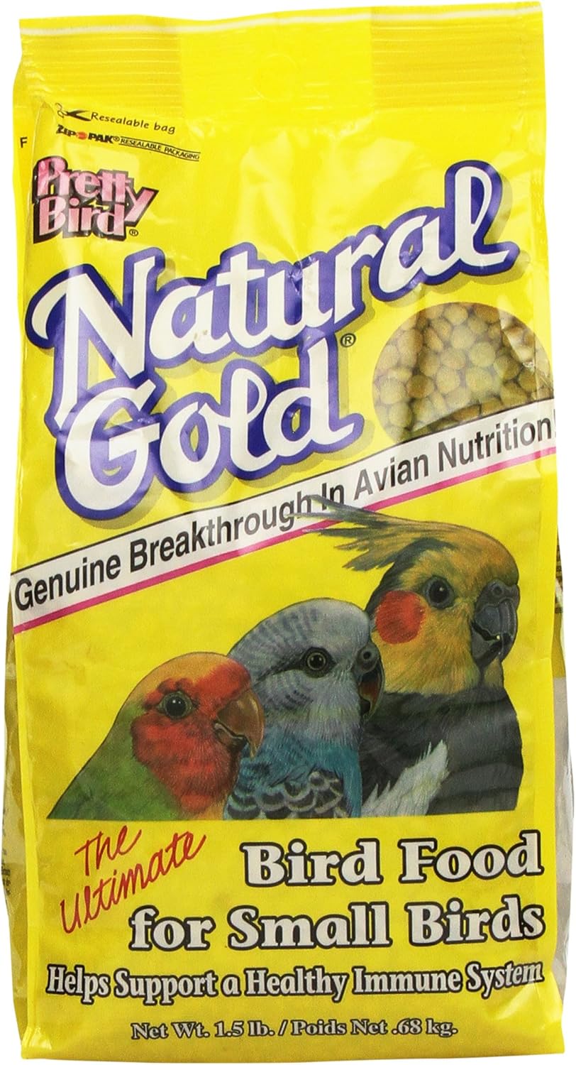 Pretty Bird Natural Gold Medium Bird Food, 1.5 Pounds