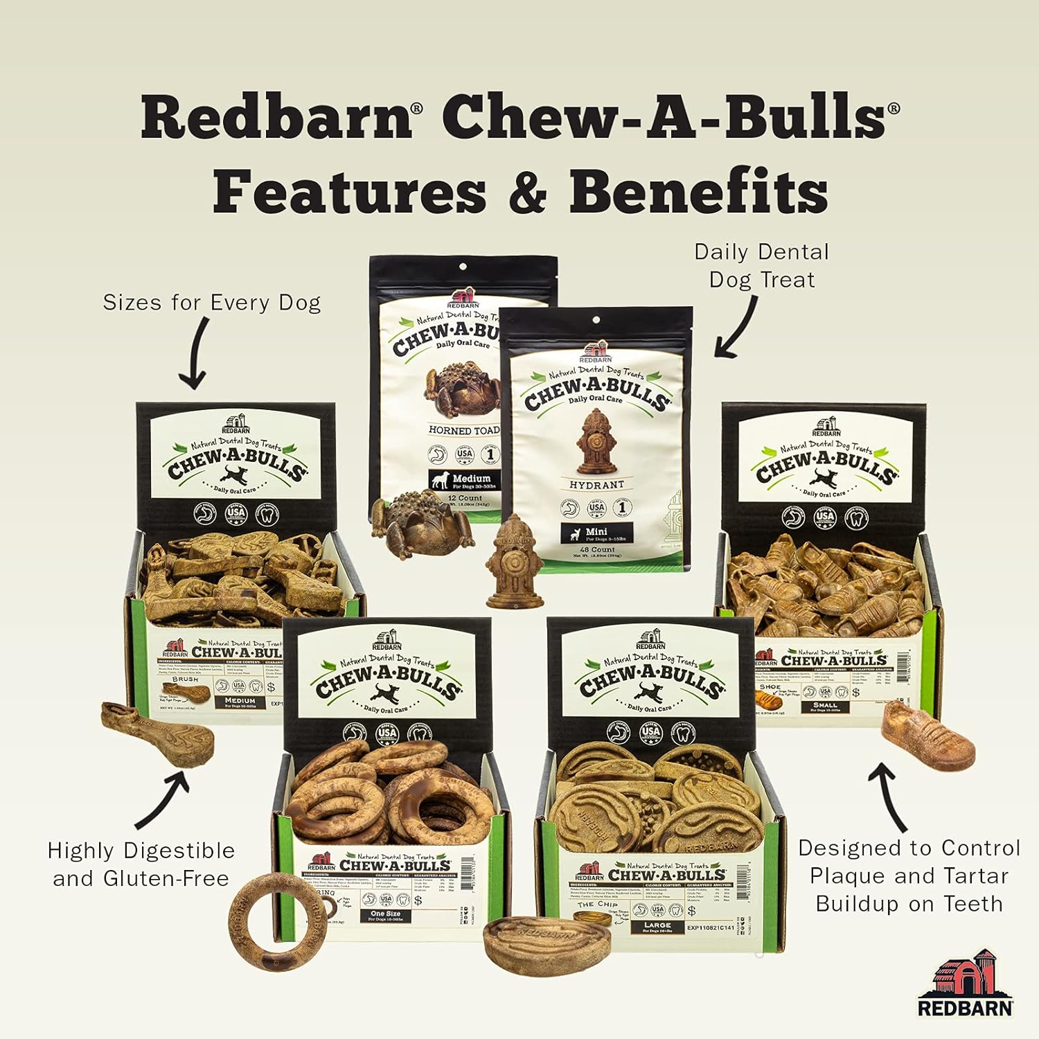 Redbarn Chew-A-Bulls Medium Hydrant 12-Count