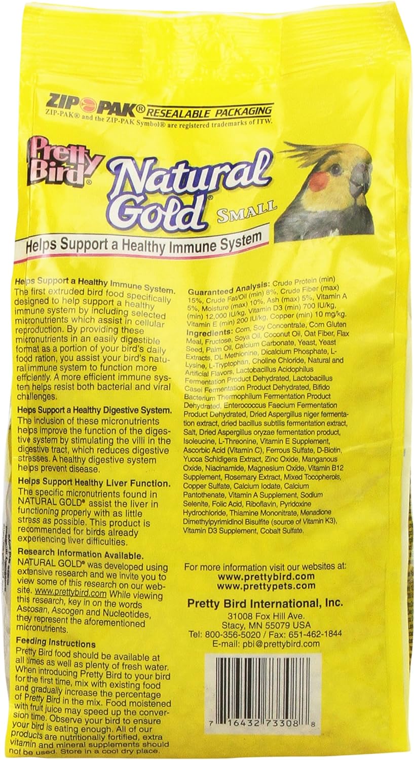 Pretty Bird Natural Gold Medium Bird Food, 1.5 Pounds