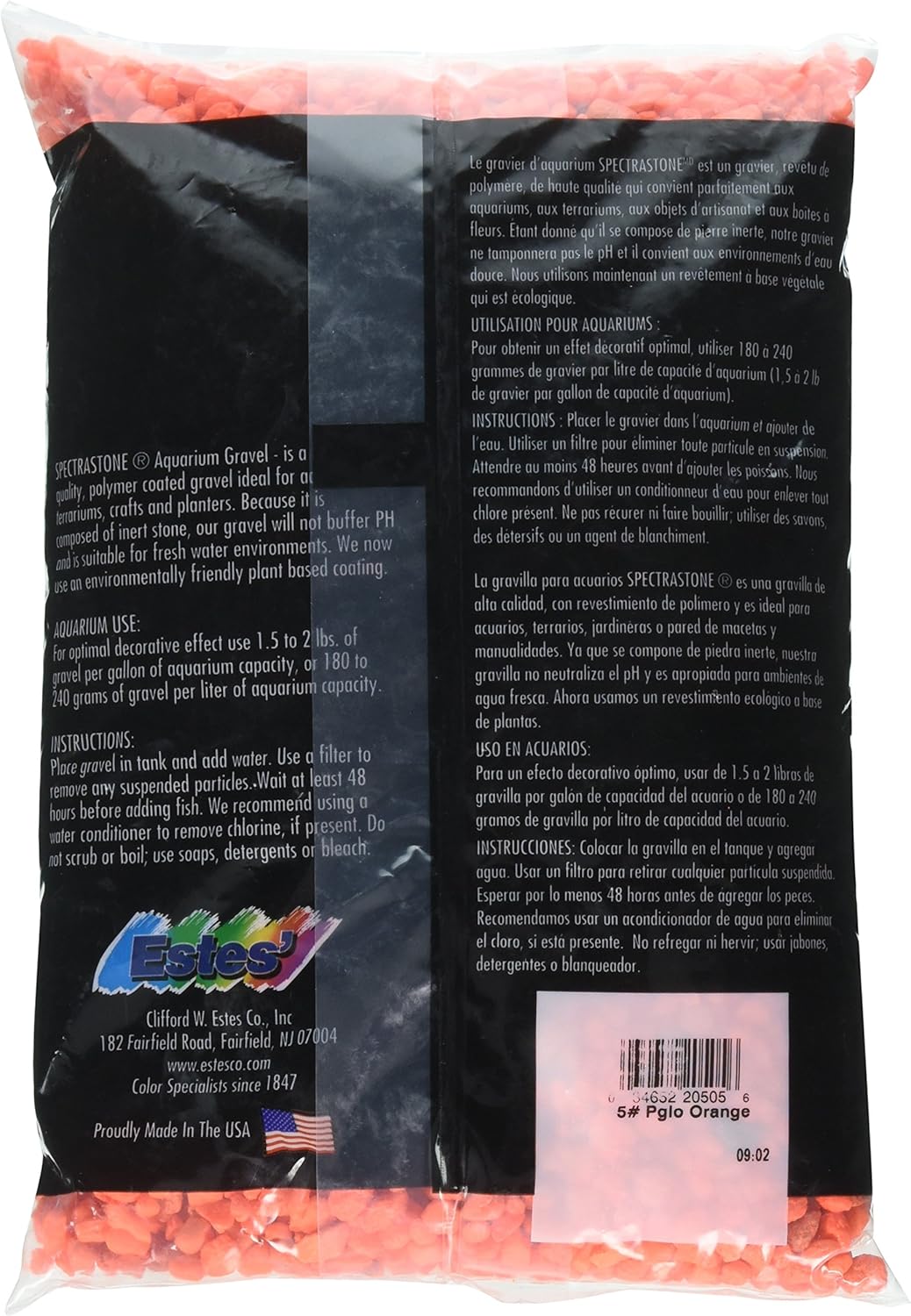 Spectrastone Permaglo Orange Aquarium Gravel for Freshwater Aquariums 5 Pound