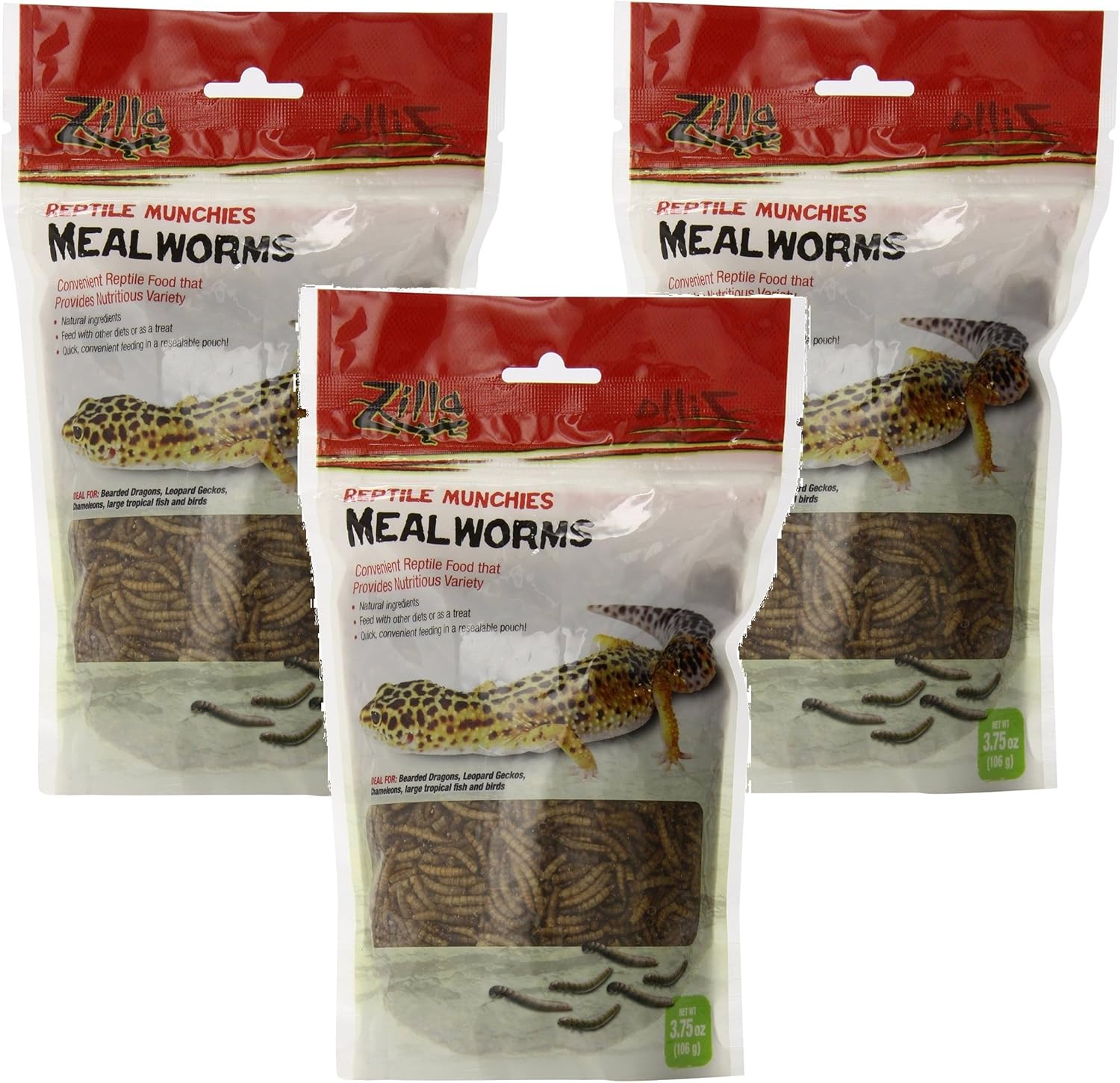 Zilla Reptile Munchies Mealworms, 3.75 Ounce