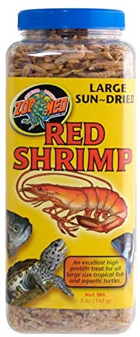 Zoomed Large Sun-Dried Red Shrimp - Turtle Food - Includes Attached DBDPet Pro-Tip Guide