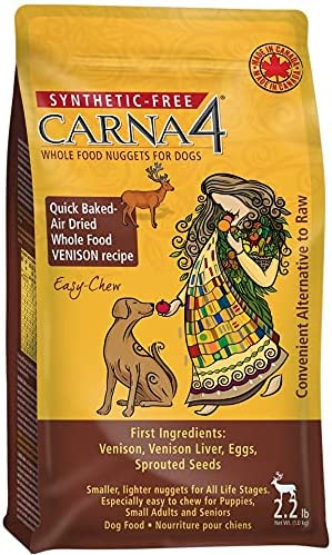 Carna4 - Whole Food Nuggets for Dogs - Venison Recipe - 10 lbs 2.2 Pound (Pack of 1)