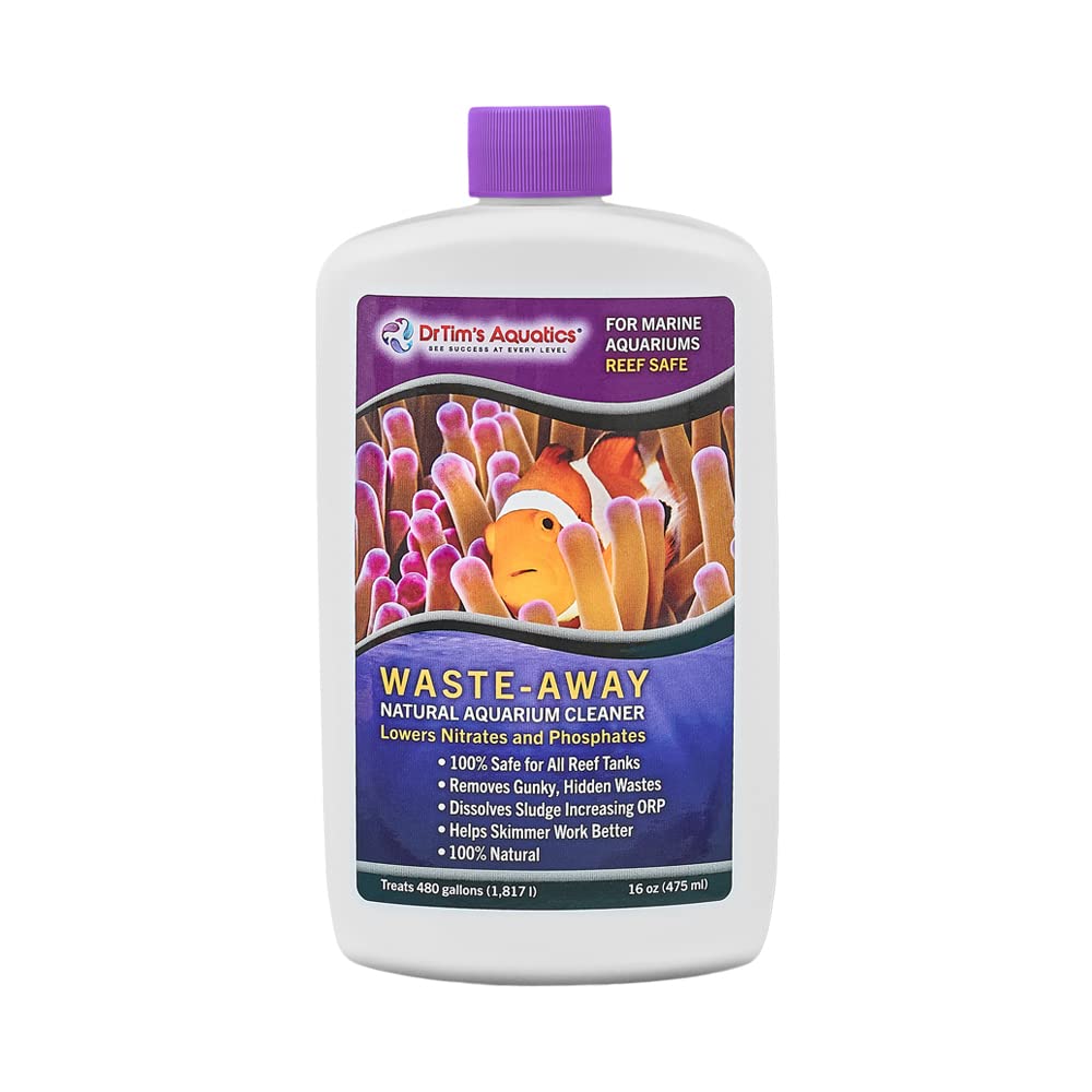 DrTim’s Aquatics Reef  Waste-Away – Natural Fish Tank & Aquarium Waste Management Solution for Dissolving & Cleaning Organic Sludge & Waste - 16 oz. - Treats 480 gal.