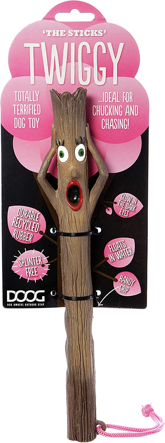 DOOG Stick Family Fetch Toys Safer Than Real Sticks, Splinter Free, Glow-In-The-Dark Eyes, Floats, Easy to Clean The Sticks Twiggy