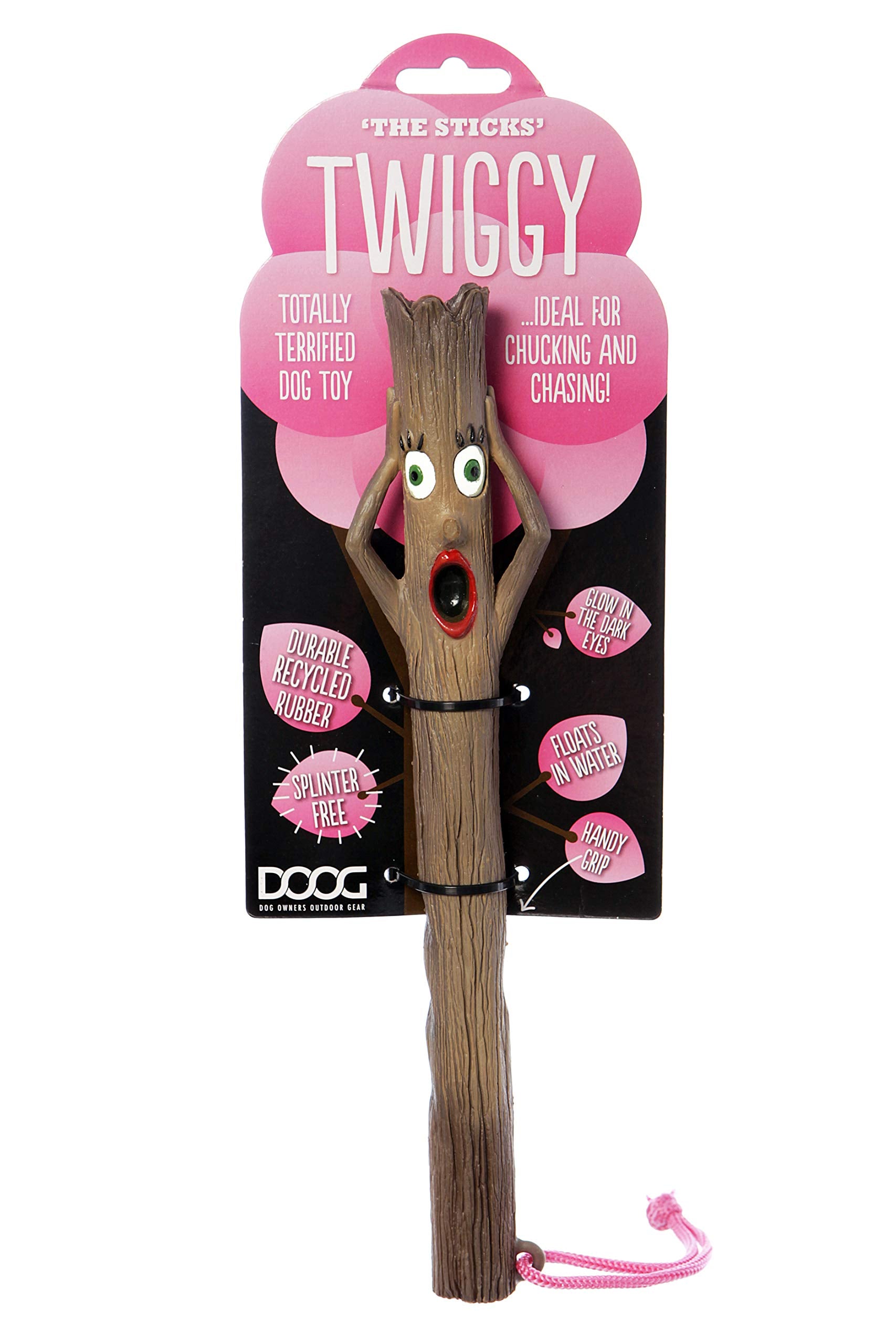 DOOG Stick Family Fetch Toys Safer Than Real Sticks, Splinter Free, Glow-In-The-Dark Eyes, Floats, Easy to Clean The Sticks Twiggy