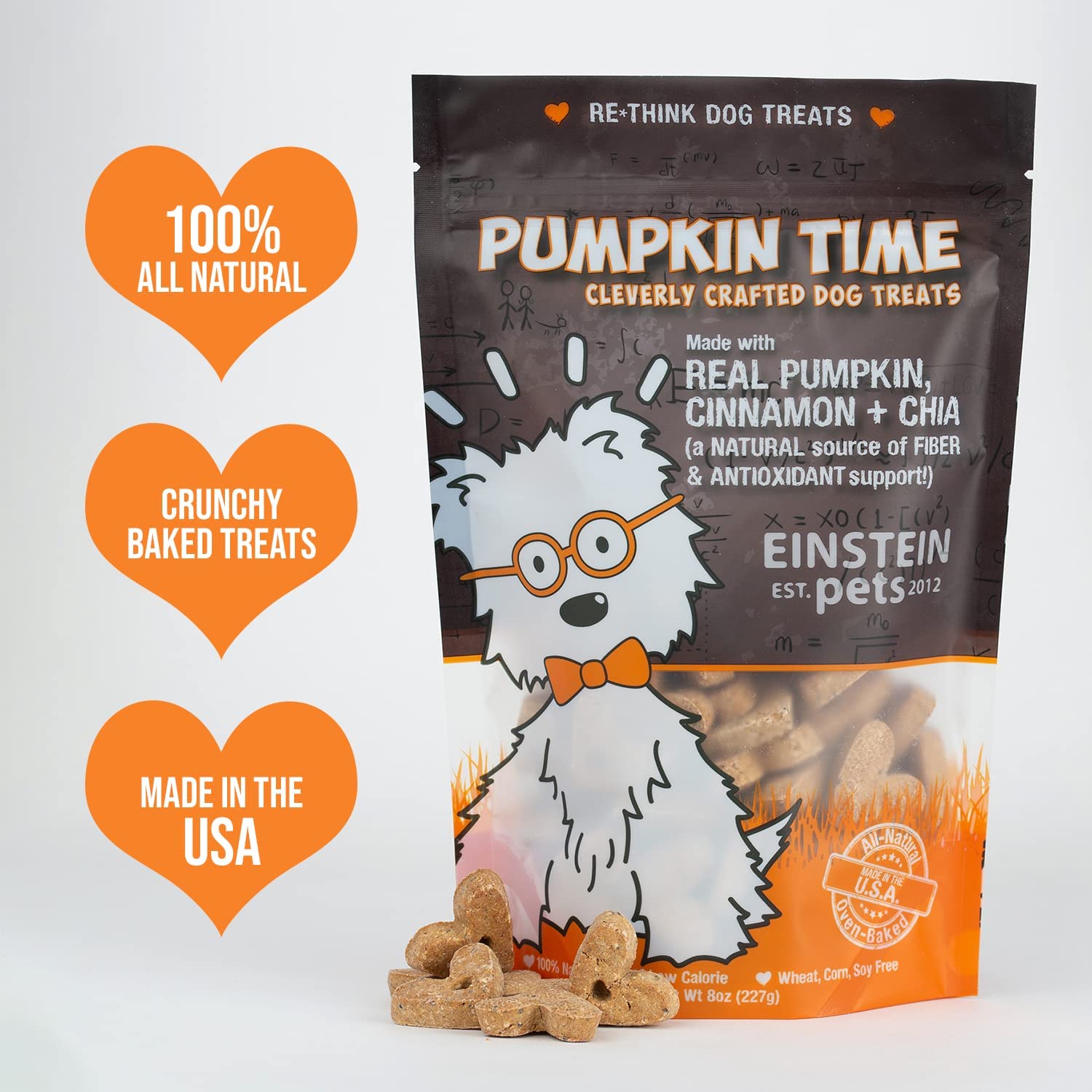 Einstein Pets- Pumpkin Time-- Grain Free and Organic Pumpkin Dog Treats- 8oz