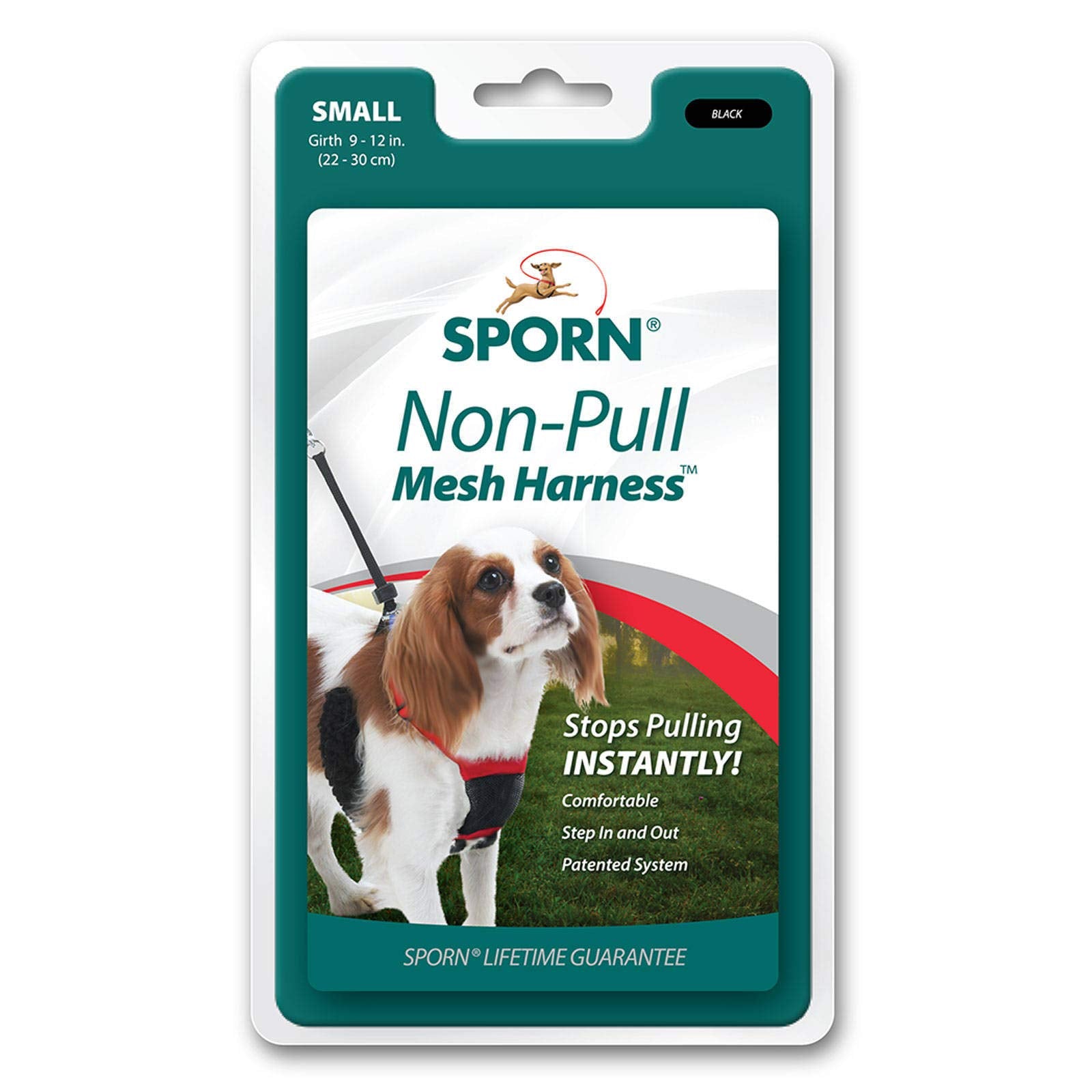 SPORN No Pull Dog Harness, Black, Small Small Black