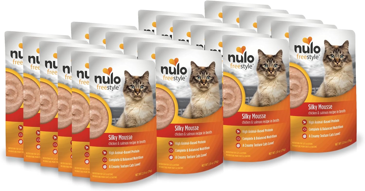 Nulo Freestyle Wet Cat Food 24 Pack Mousse, Smooth as Silk Texture with High Animal-Based Protein for Complete and Balanced Nutrition Your Kitten to Senior Cat Will Crave