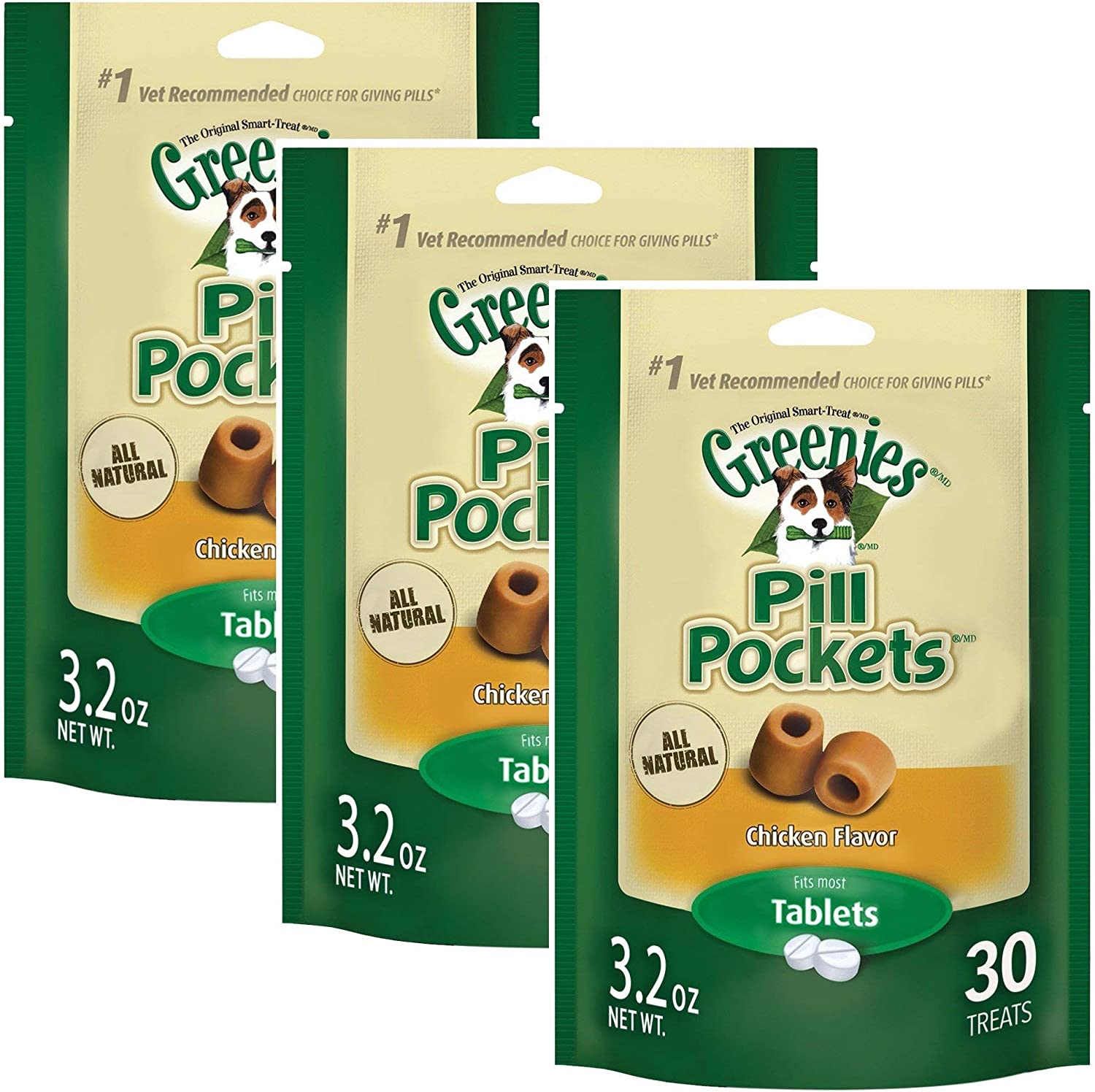 Greenies Pill Pockets, 30 Count, Chicken Flavor