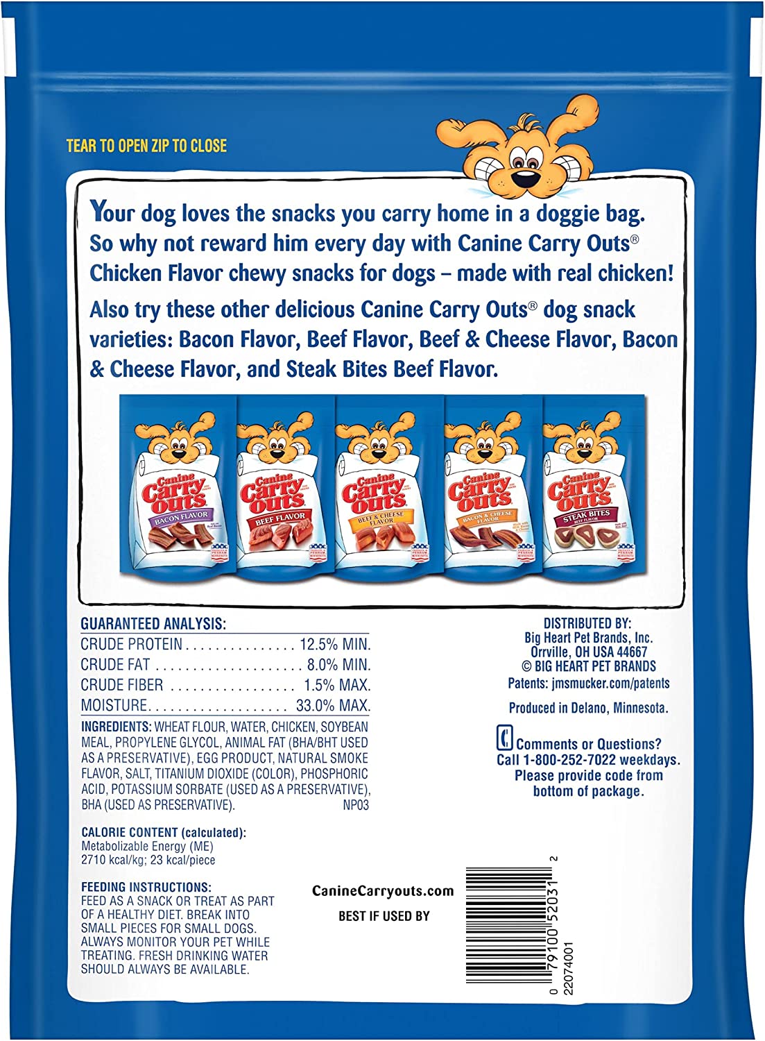 Canine Carry Outs Chicken Flavor Dog Treats, 22.5 Ounce Bag